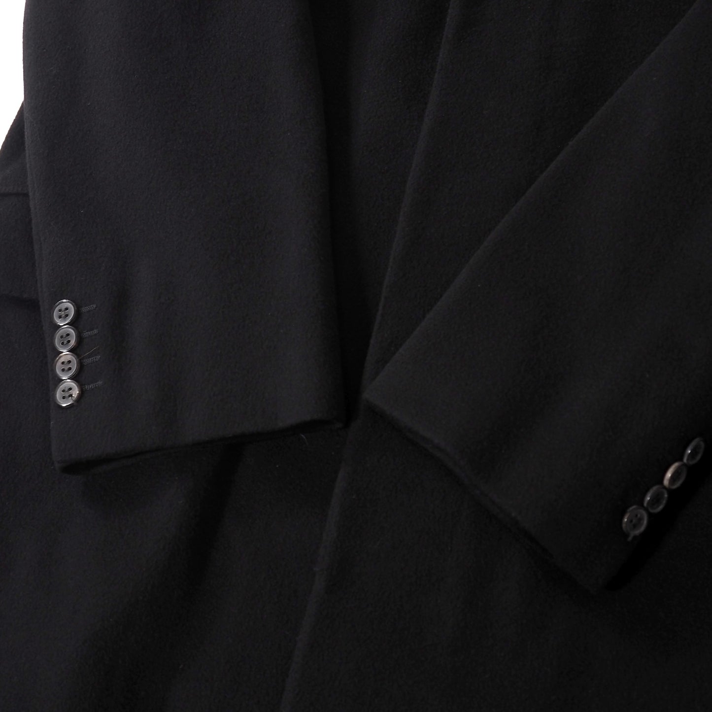 美品 エルメス HERMES イタリア製 ピュアカシミヤ チェスターコート 50 ブラック メンズ 正規品 5-ZJ040