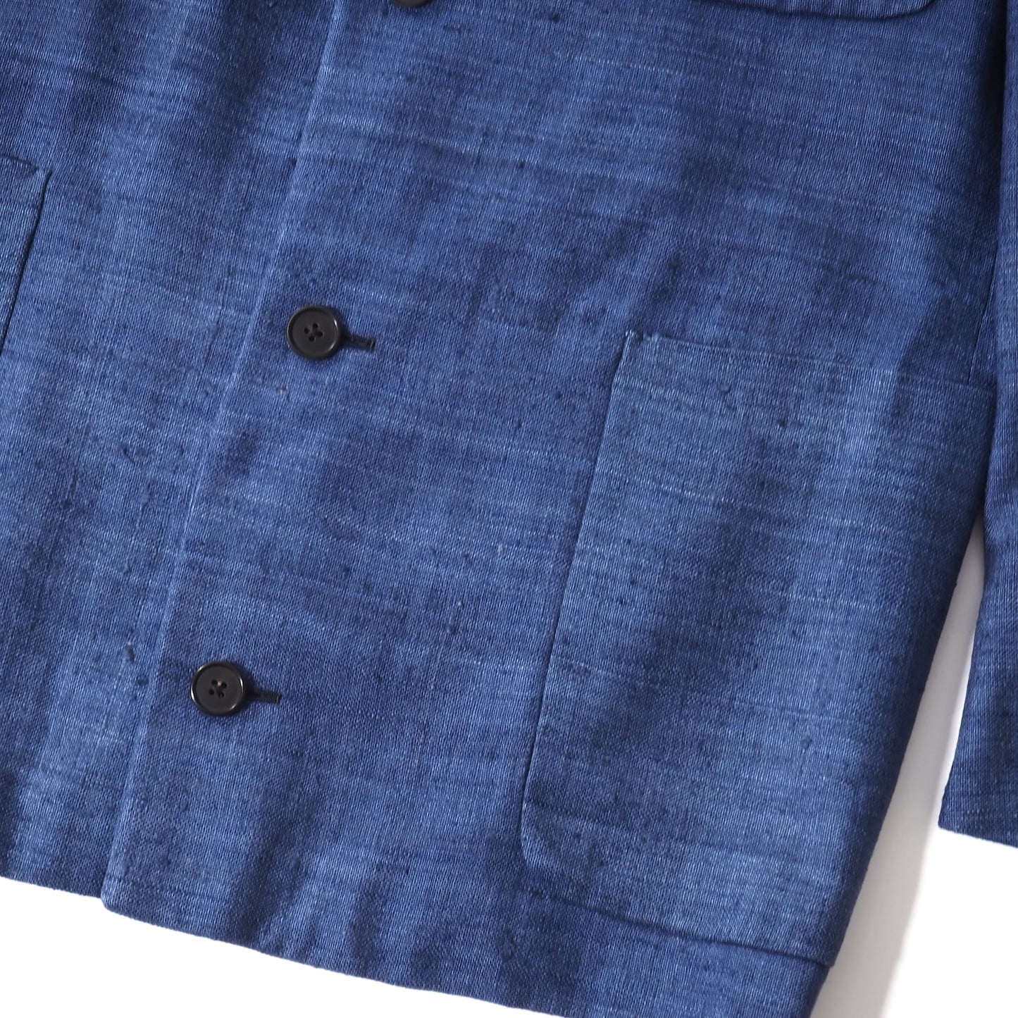 良品 エルメス HERMES ヴィンテージ イタリア製 ピュアシルク スタンドカラー ジャケット 48 ブルー メンズ 正規品 5-ZJ042