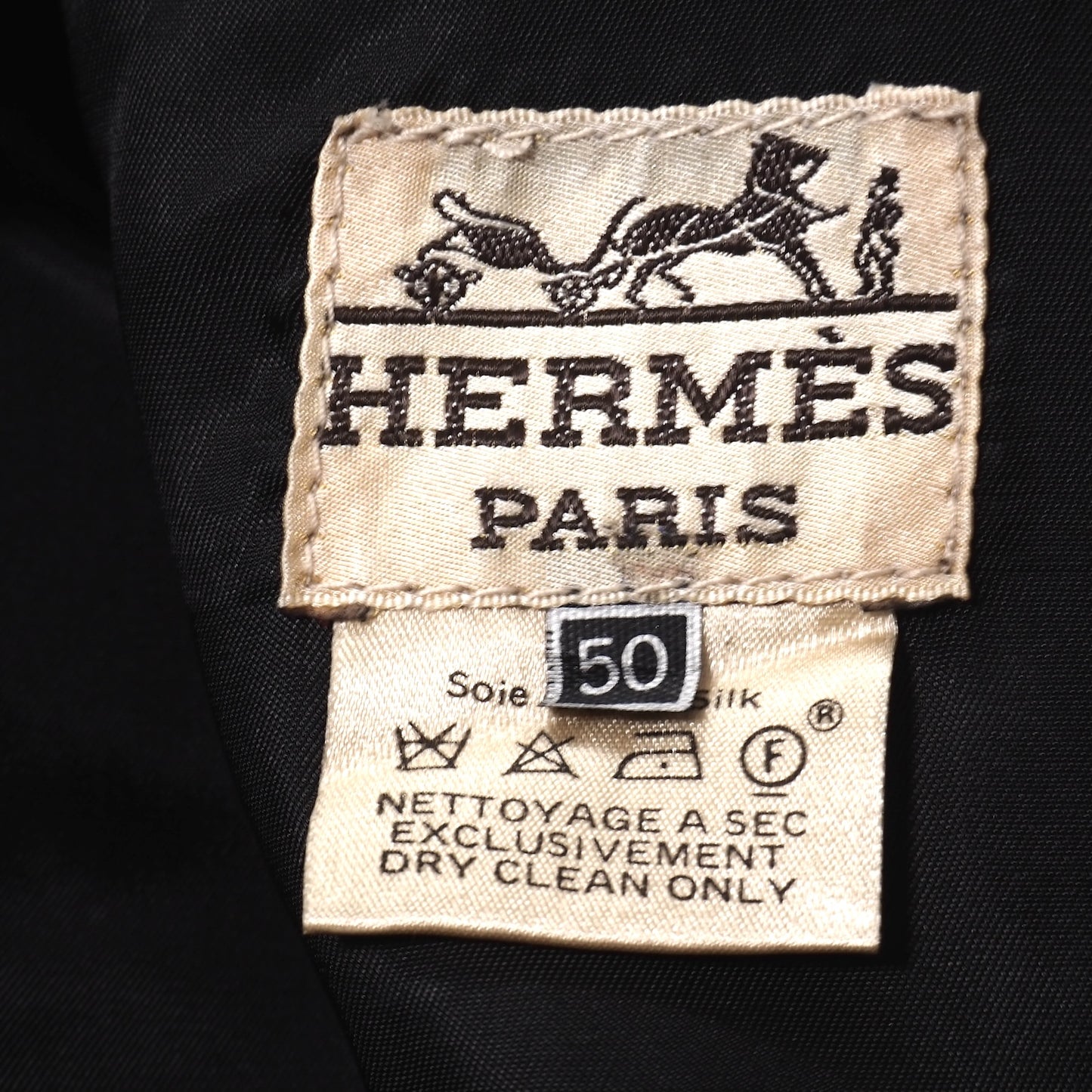 美品 エルメス HERMES ヴィンテージ スカーフ柄 シルク スエードレザー ベスト ジレ ジャケット 50 ブラック メンズ 正規品 5-ZJ046