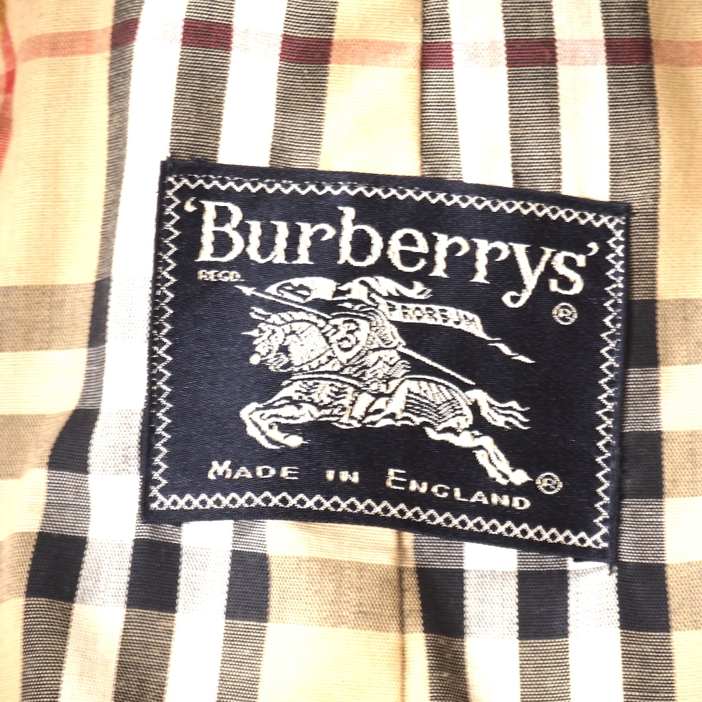 バーバリー Burberrys ヴィンテージ イングランド製 英国 トレンチコート 裏地チェック柄 ネイビー メンズ 正規品 5-ZJ048