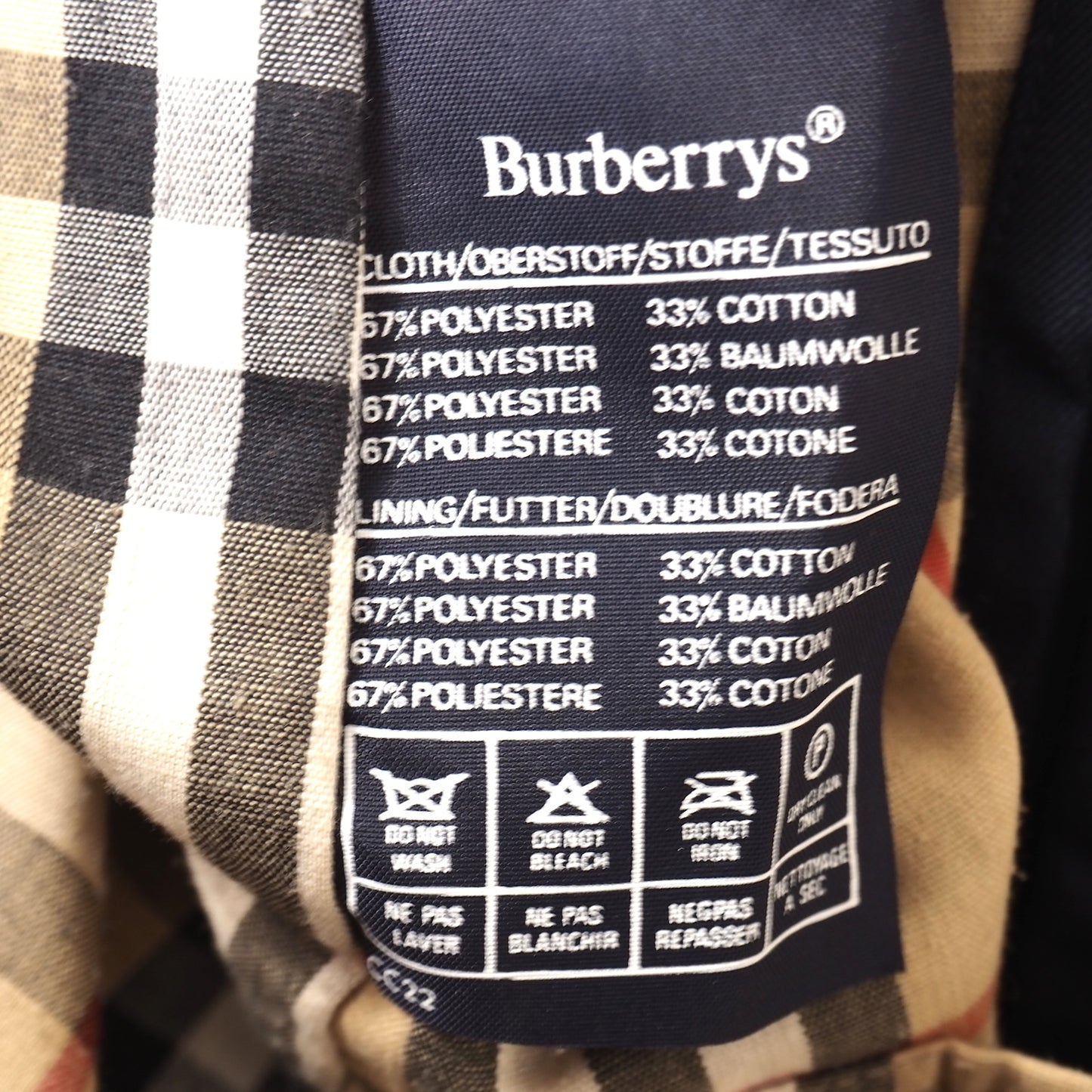 バーバリー Burberrys ヴィンテージ イングランド製 英国 トレンチコート 裏地チェック柄 ネイビー メンズ 正規品 5-ZJ048