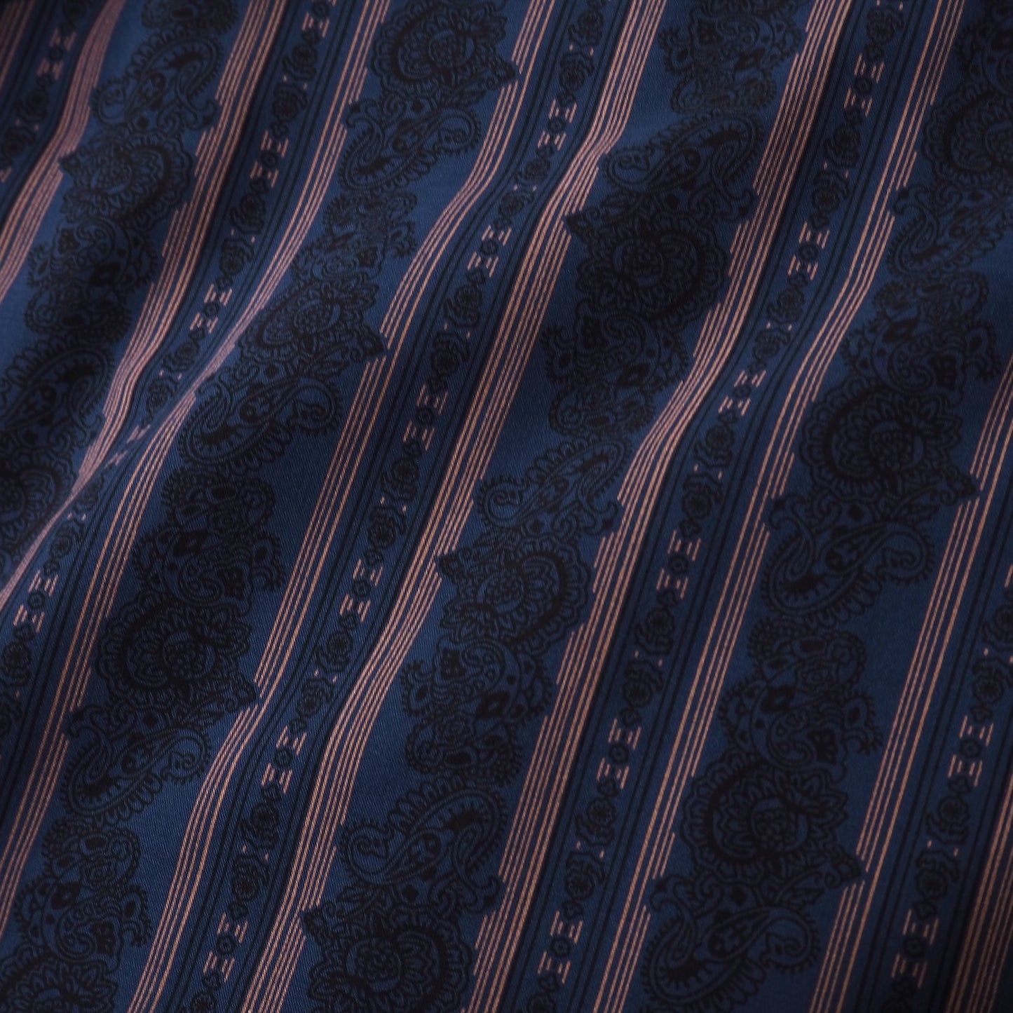 良品 メンズビギ MENS BIGI 総柄 ペイズリー柄 セットアップ ウエストゴム 01 ネイビー メンズ 正規品 5-ZJ052