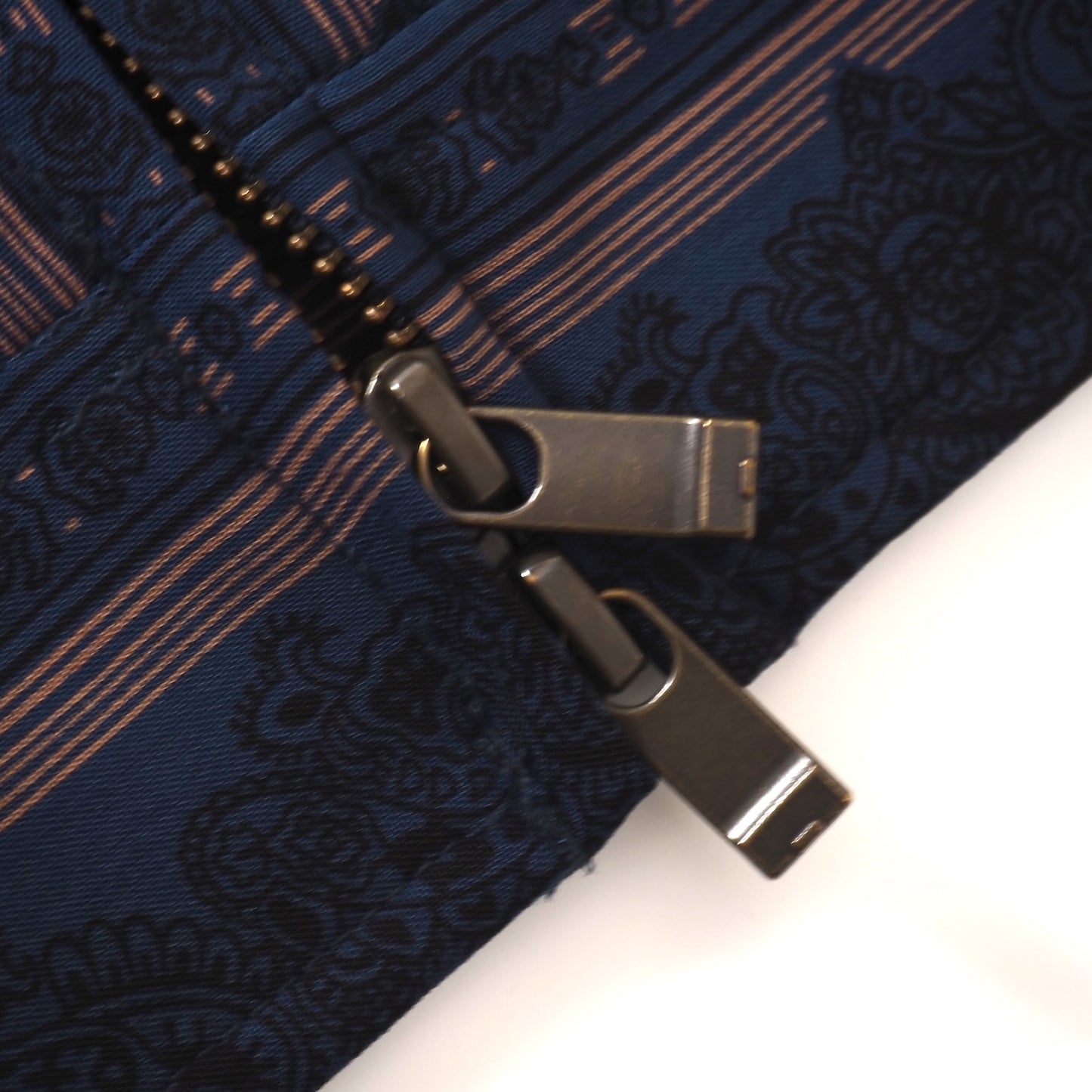 良品 メンズビギ MENS BIGI 総柄 ペイズリー柄 セットアップ ウエストゴム 01 ネイビー メンズ 正規品 5-ZJ052