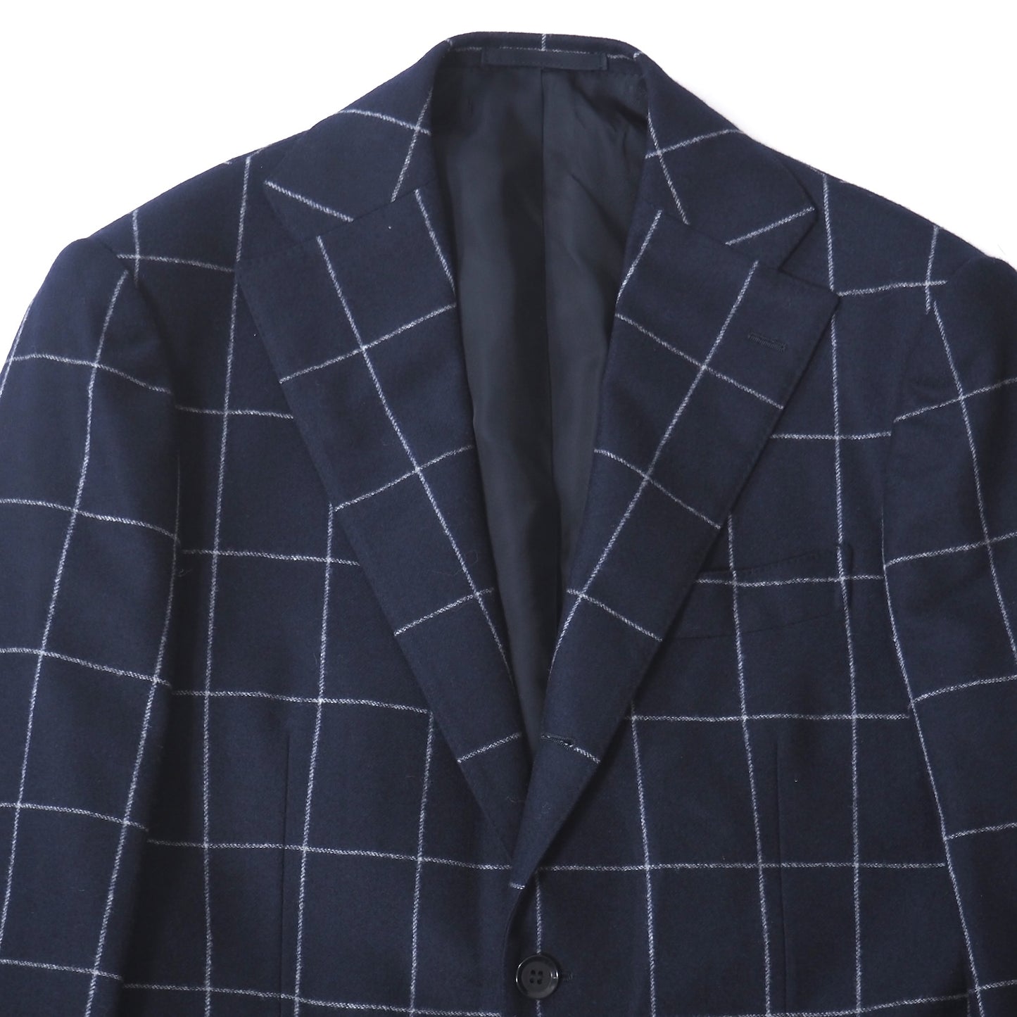 美品 リングジャケット RING JACKET リングヂャケットウール ウール スーツ ジャケット パンツ 46 ネイビー ペーンチェック メンズ 正規品 5-ZJ056