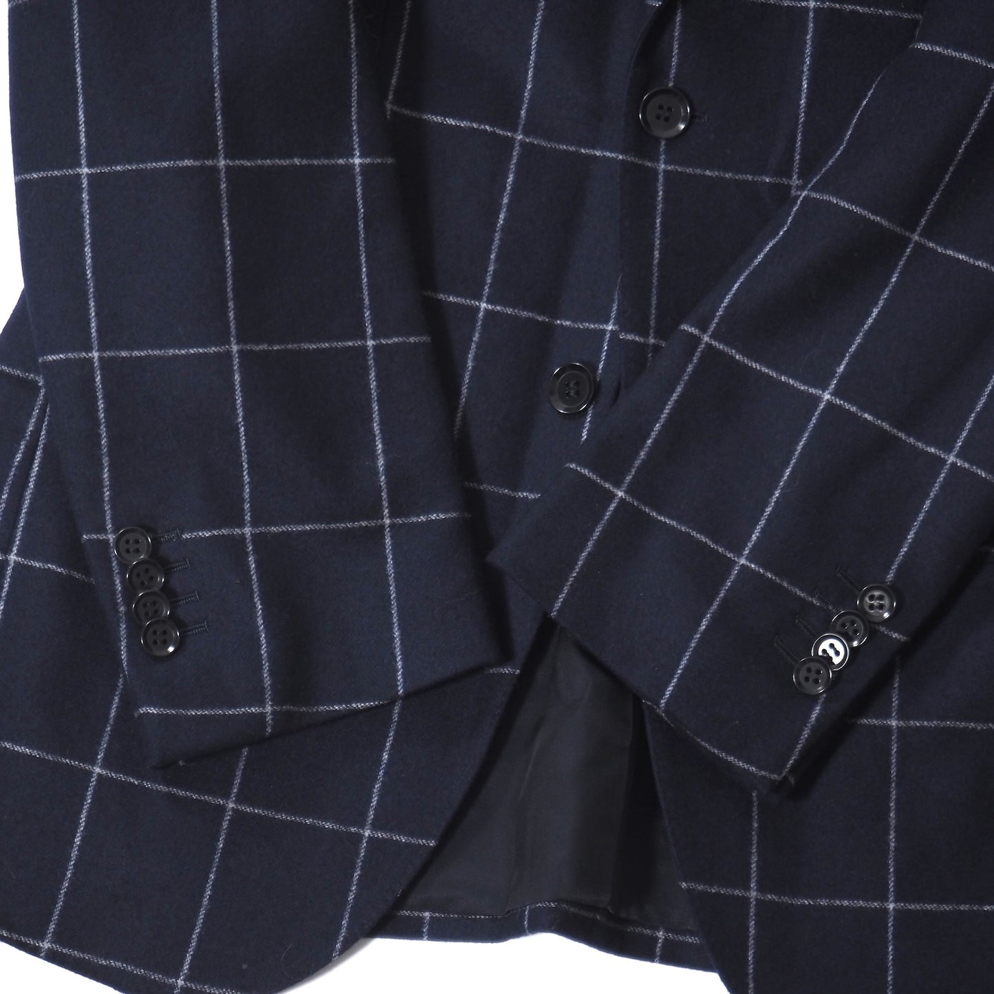 美品 リングジャケット RING JACKET リングヂャケットウール ウール スーツ ジャケット パンツ 46 ネイビー ペーンチェック メンズ 正規品 5-ZJ056