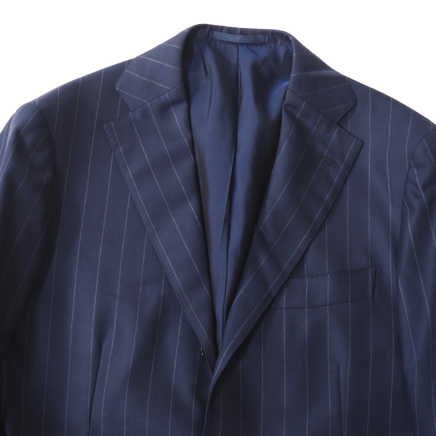 良品 リングジャケット RING JACKET リングヂャケット ウール ストライプ スーツ ジャケット パンツ 46 ネイビー メンズ 正規品 5-ZJ057
