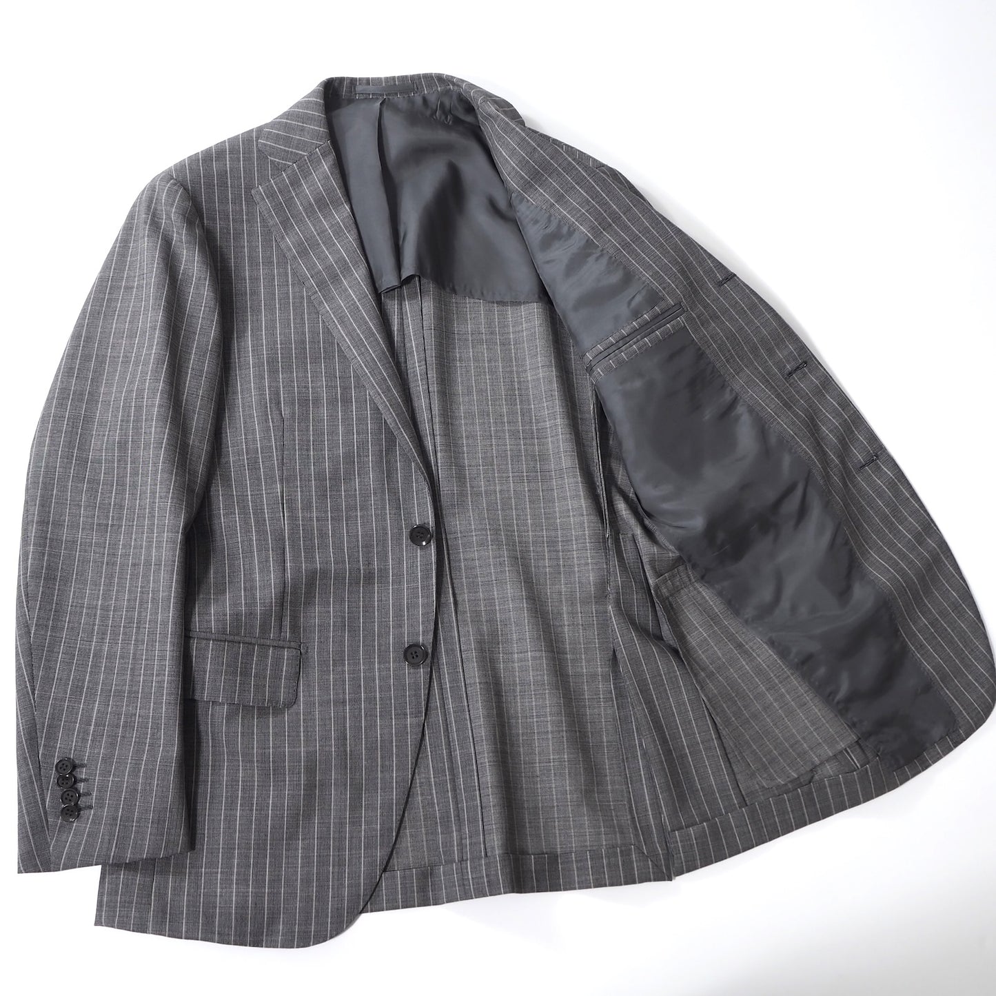 美品 リングジャケット RING JACKET リングヂャケット ウール スーツ 46 グレー メンズ 正規品 5-ZJ059