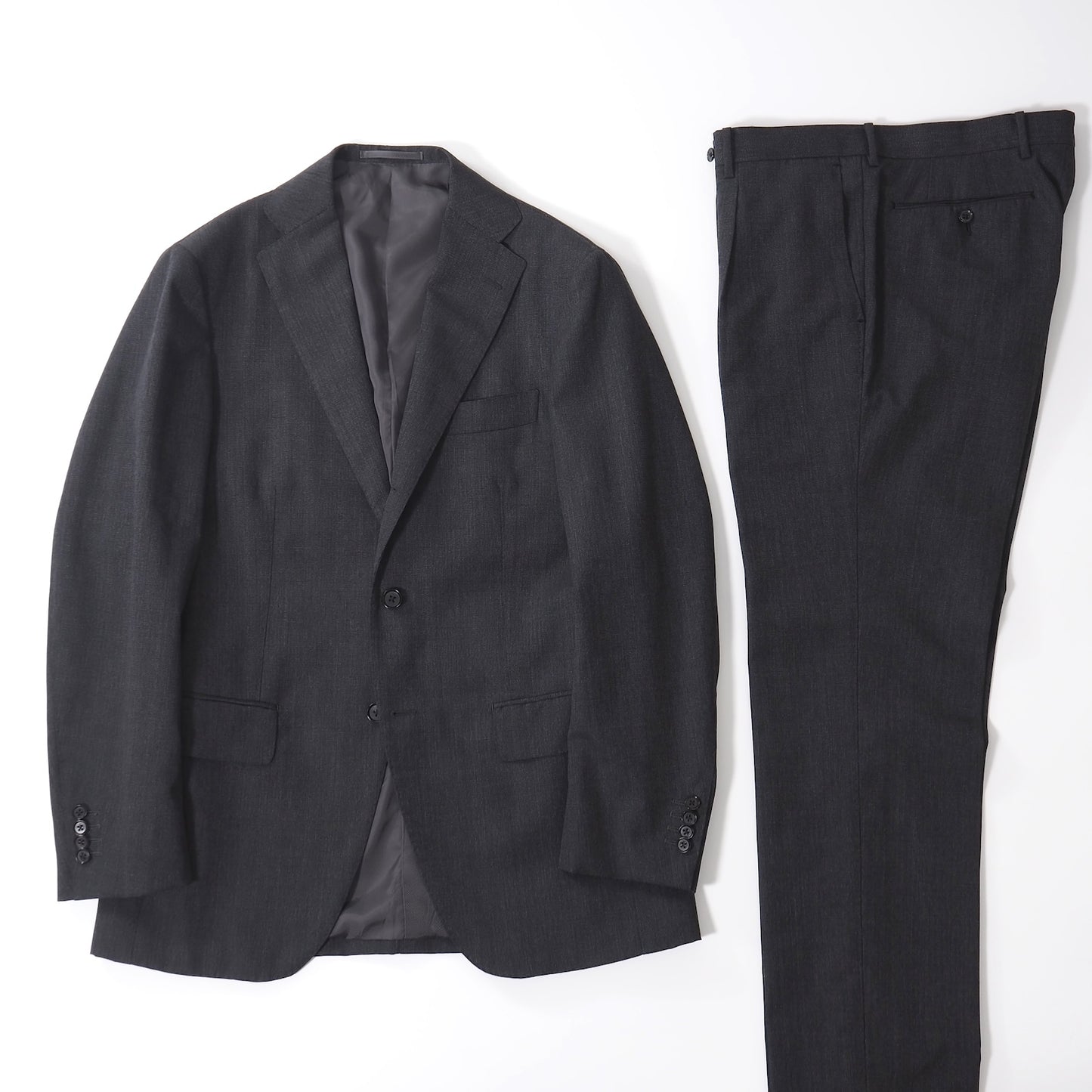 美品 リングジャケット RING JACKET リングヂャケット ウール スーツ ジャケット パンツ 46 ダークグレー メンズ 正規品 5-ZJ060