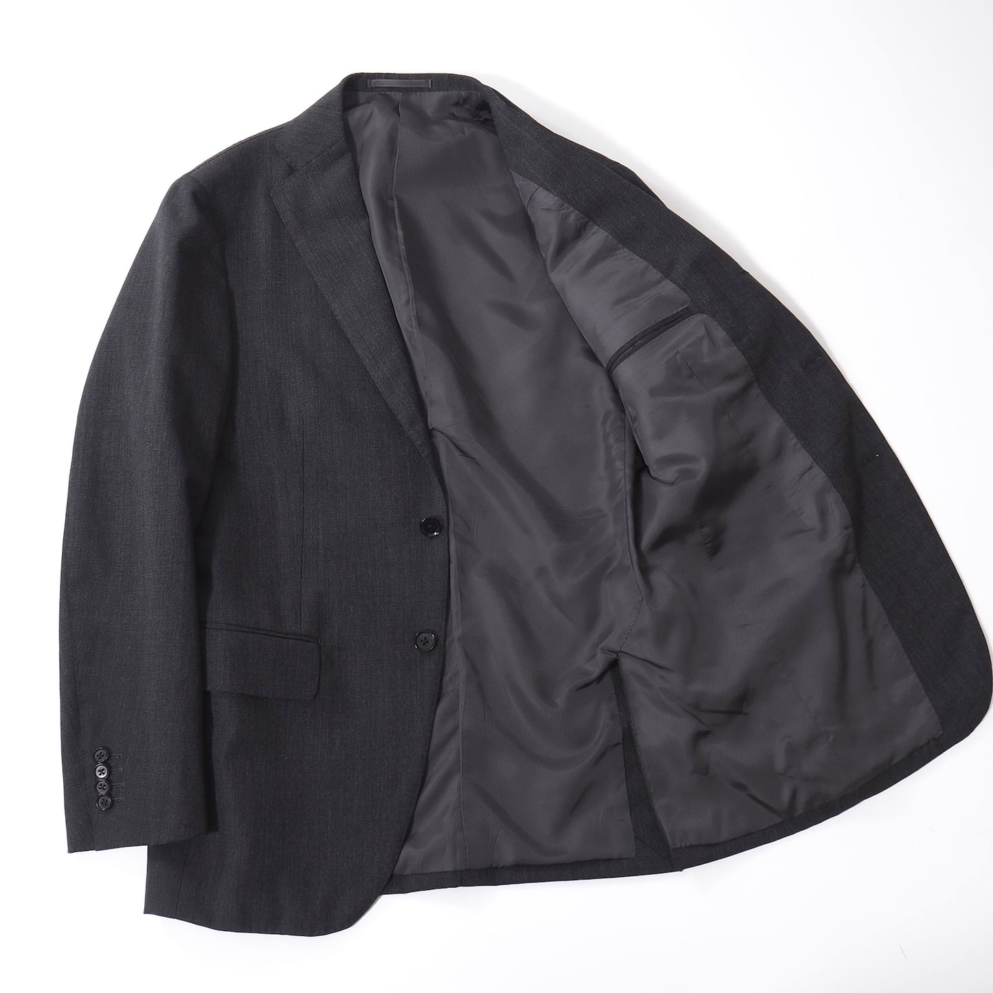 美品 リングジャケット RING JACKET リングヂャケット ウール スーツ ジャケット パンツ 46 ダークグレー メンズ 正規品 5-ZJ060