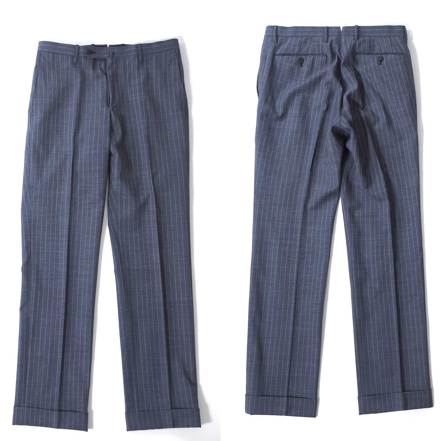 美品 リングジャケット RING JACKET リングヂャケット ウール スーツ ジャケット パンツ アンコン 46 ネイビー ストライプ メンズ 正規品 5-ZJ061