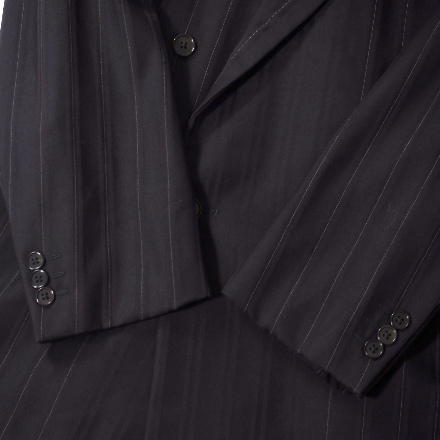 ジャンニヴェルサーチ GIANNI VERSACE ヴィンテージ ウール ダブルブレスト ストライプ スーツ 50 ダークグレー メンズ 正規品 5-ZJ068