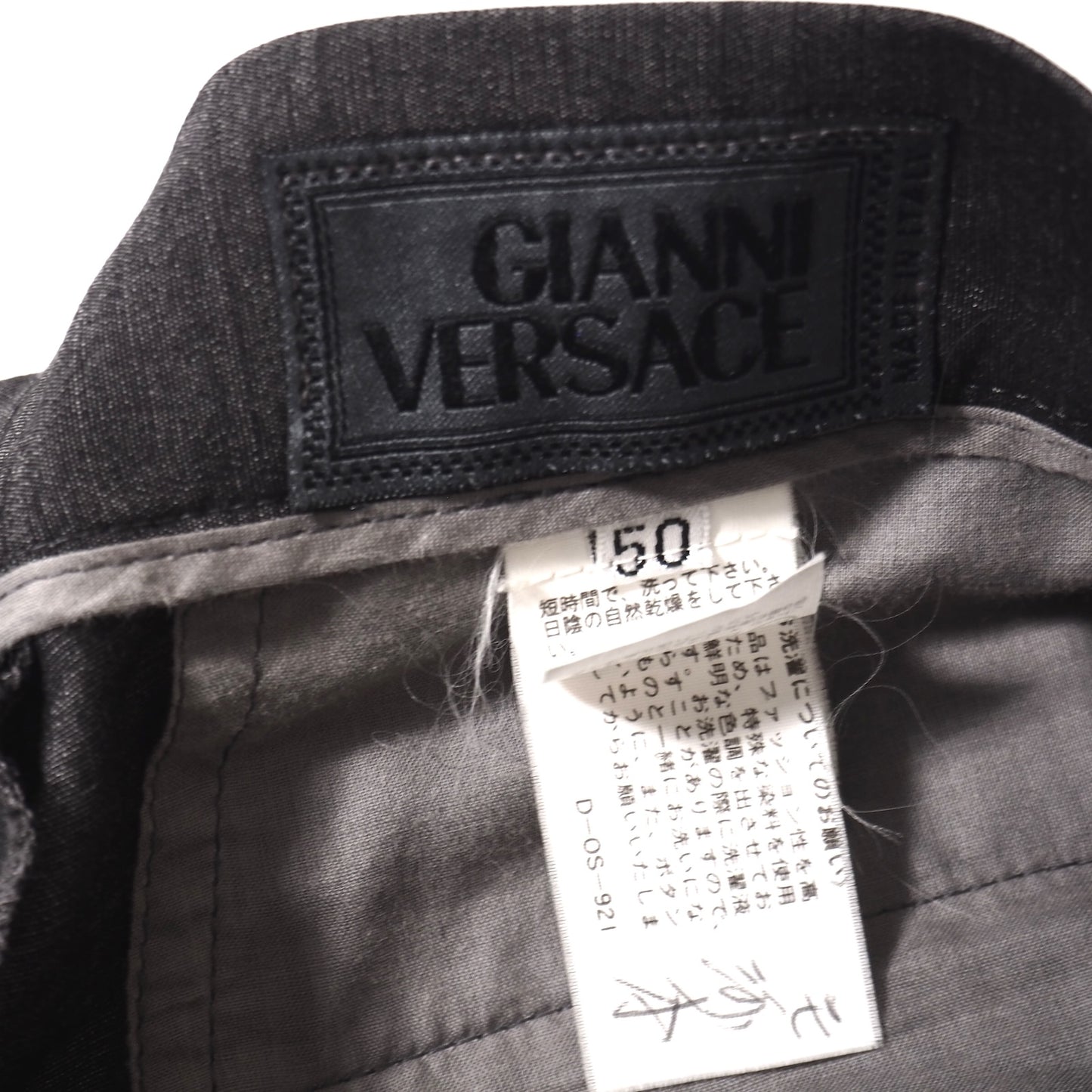 美品 ジャンニヴェルサーチ GIANNI VERSACE ヴィンテージ イタリア製 ウールモヘア スラックス パンツ 50 グレー メンズ 正規品 5-ZJ073