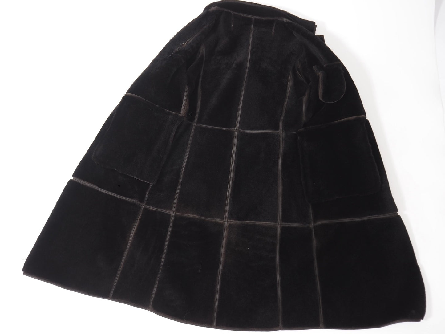 フェンディ FENDI ラムレザー ムートン コート 40 ダークブラウン レディース 正規品 5-ZK001