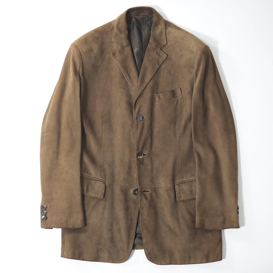サルヴァトーレフェラガモ Salvatore Ferragamo イタリア製 スエード レザー ジャケット 50 ブラウン メンズ 正規品 5-ZK003
