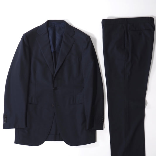美品 ビームスエフ BEAMS F ウール セットアップ スーツ ジャケット パンツ アンコン 50 ネイビー メンズ 正規品 5-ZK007