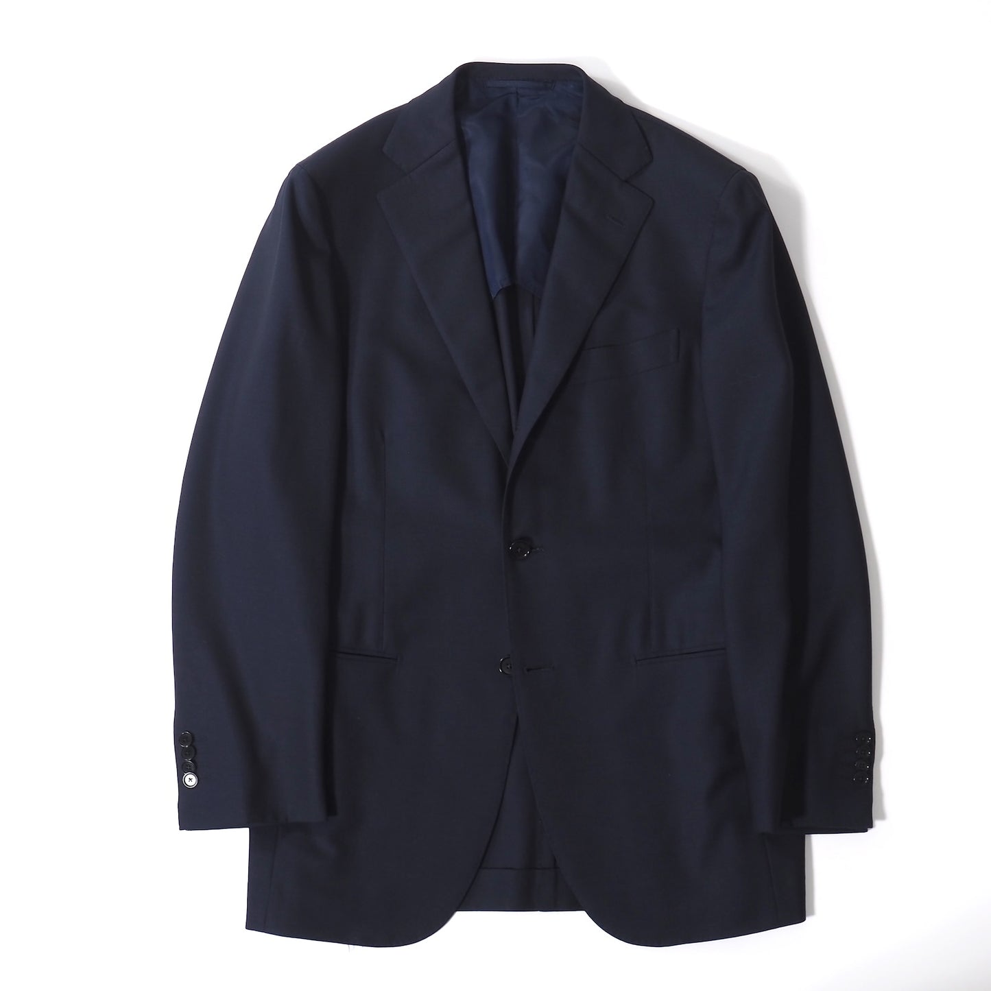 美品 ビームスエフ BEAMS F ウール セットアップ スーツ ジャケット パンツ アンコン 50 ネイビー メンズ 正規品 5-ZK007