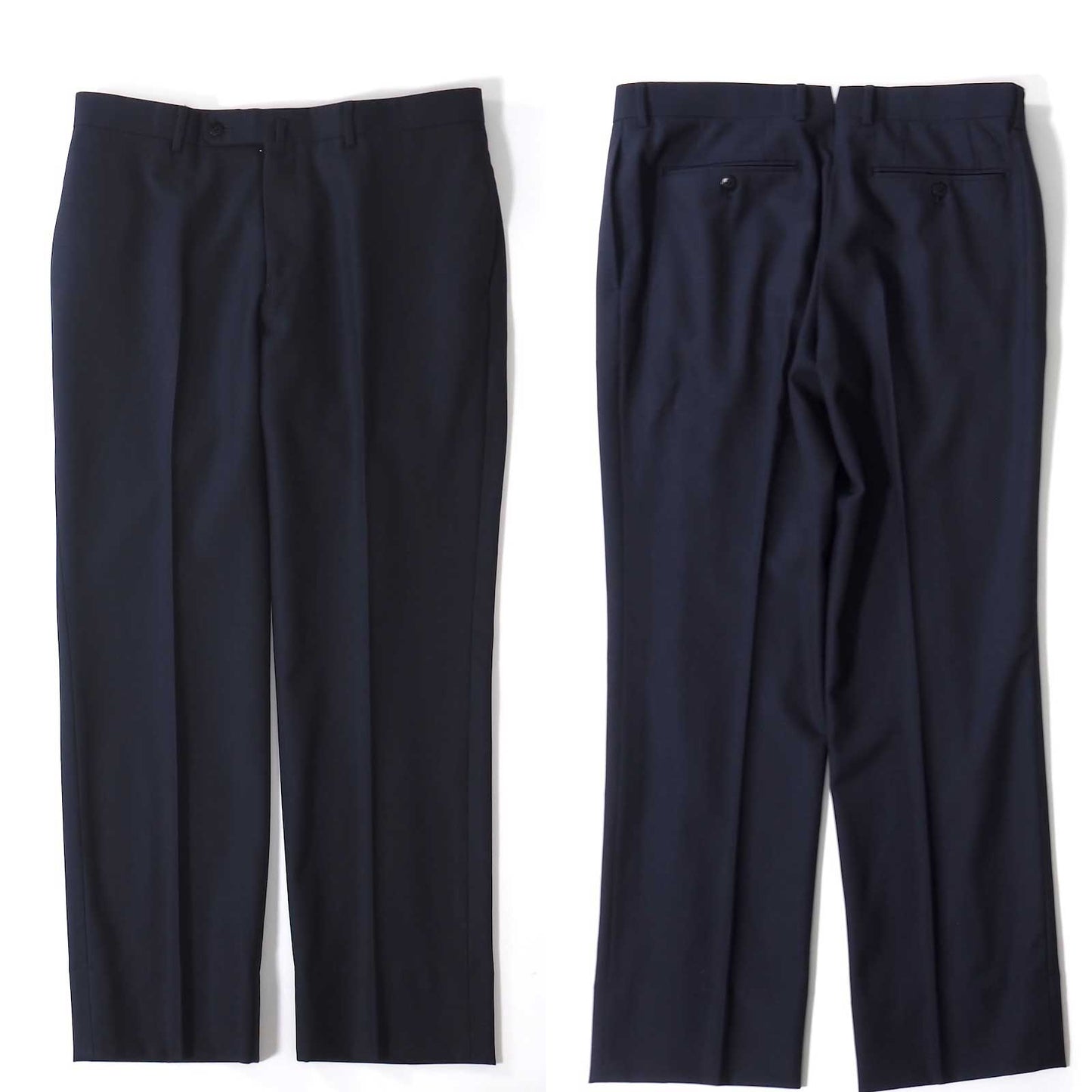 美品 ビームスエフ BEAMS F ウール セットアップ スーツ ジャケット パンツ アンコン 50 ネイビー メンズ 正規品 5-ZK007