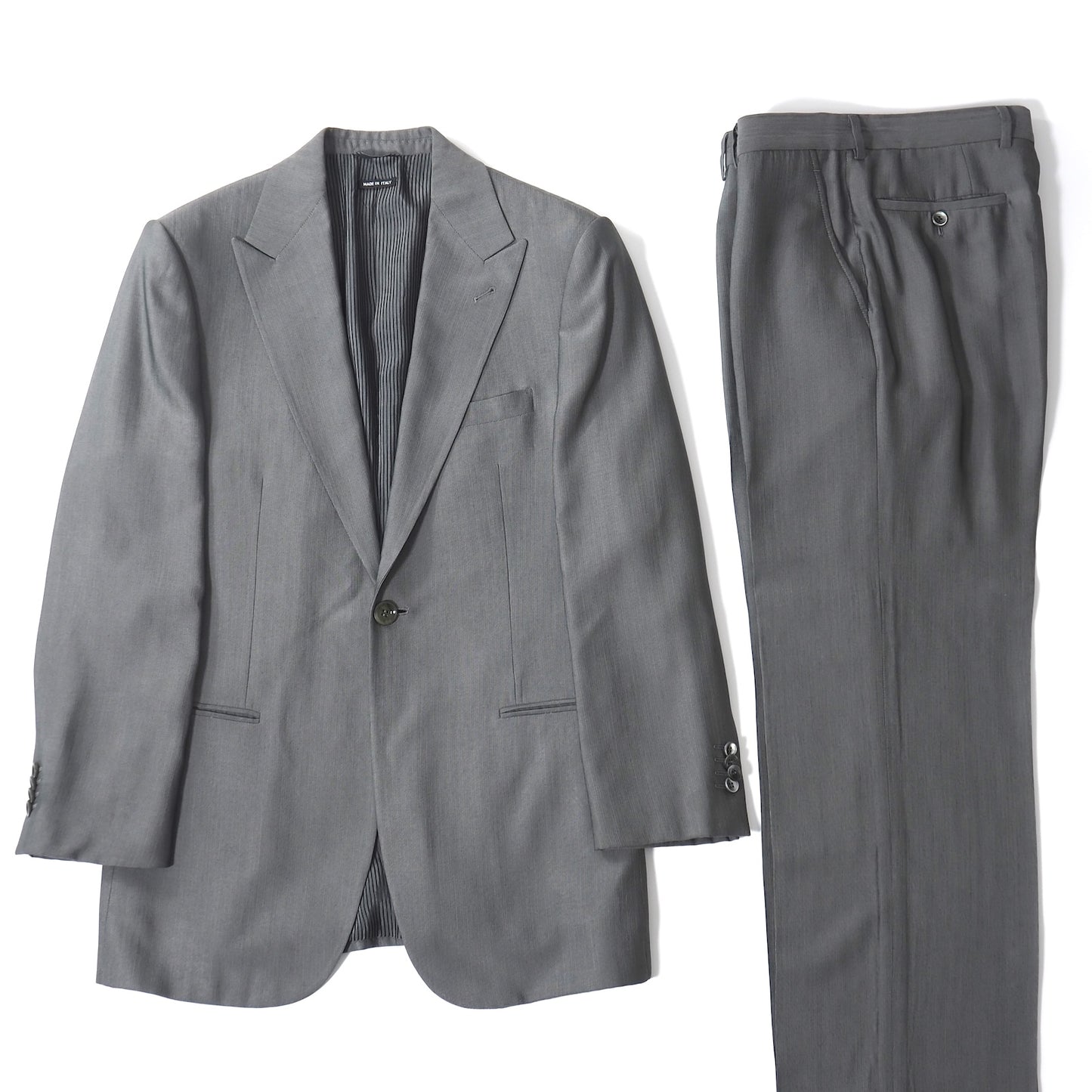 ジョルジオアルマーニ GIORGIO ARMANI ウール ピークド スーツ 46 グレー メンズ 正規品 5-ZK008