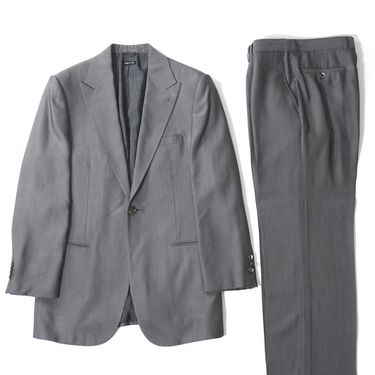 ジョルジオアルマーニ GIORGIO ARMANI ウール ピークド スーツ 46 グレー メンズ 正規品 5-ZK008