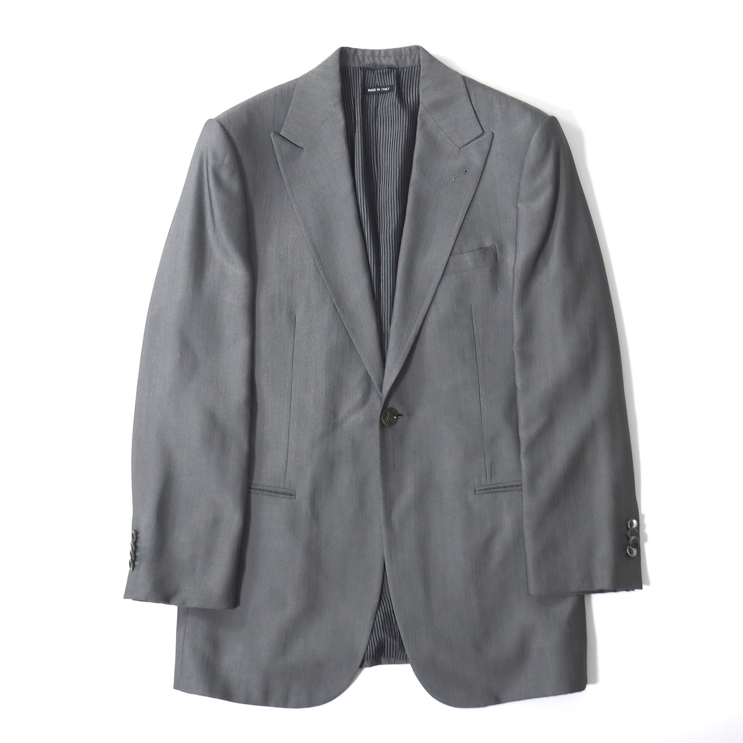 ジョルジオアルマーニ GIORGIO ARMANI ウール ピークド スーツ 46 グレー メンズ 正規品 5-ZK008