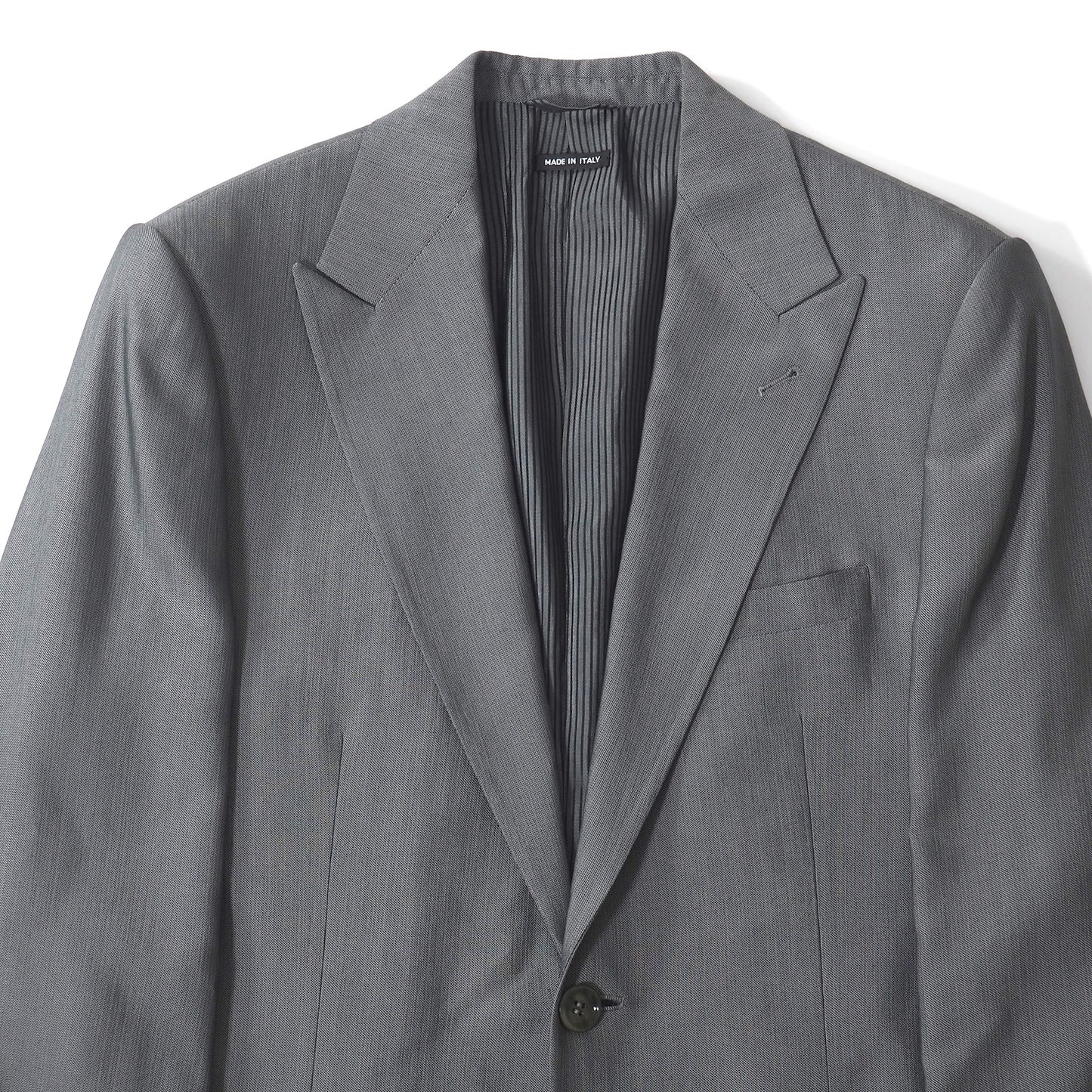 ジョルジオアルマーニ GIORGIO ARMANI ウール ピークド スーツ 46 グレー メンズ 正規品 5-ZK008