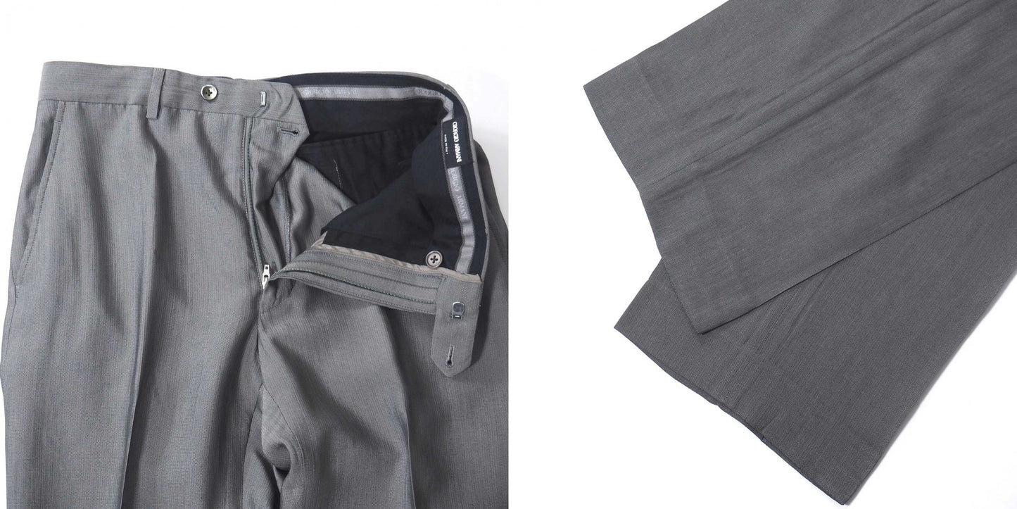 ジョルジオアルマーニ GIORGIO ARMANI ウール ピークド スーツ 46 グレー メンズ 正規品 5-ZK008