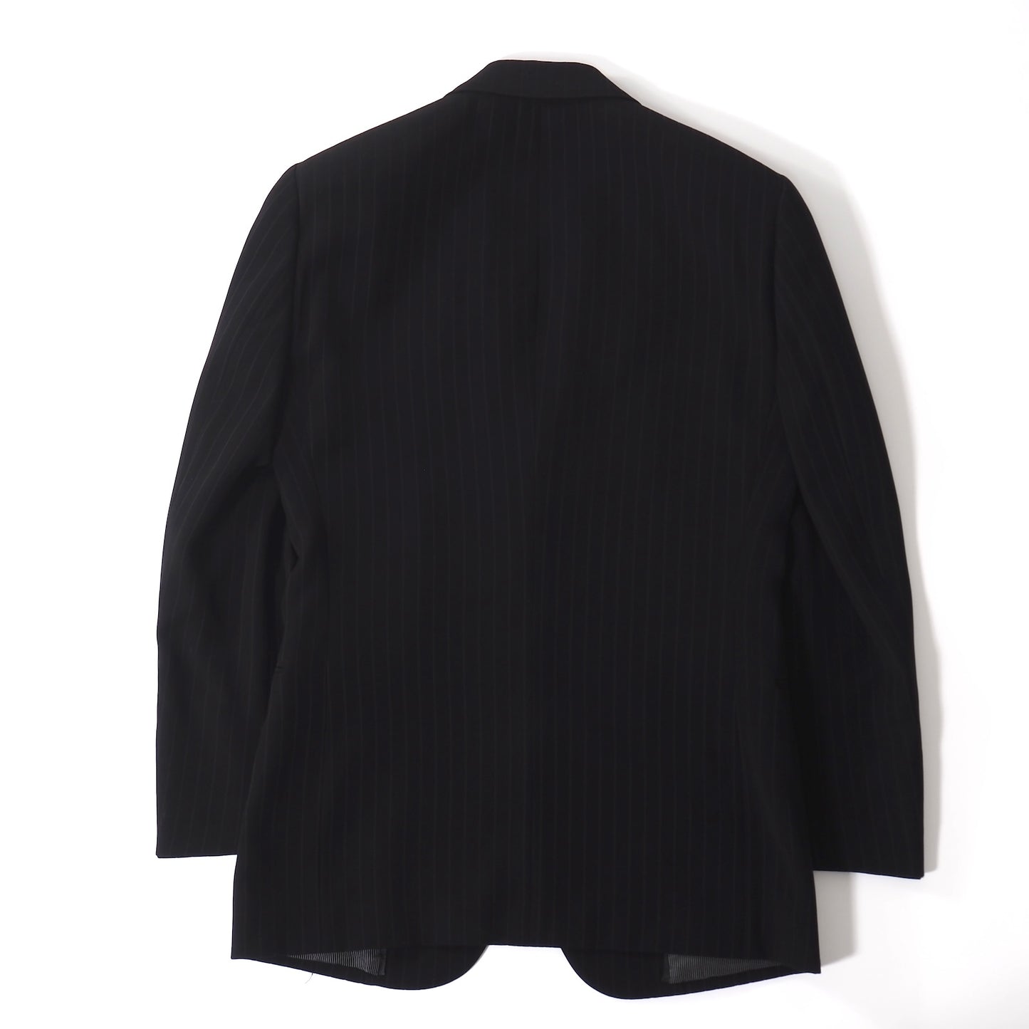 美品 ジョルジオアルマーニ GIORGIO ARMANI ストレッチ スーツ ジャケット パンツ 44 ブラック ストライプ メンズ 正規品 5-ZK009