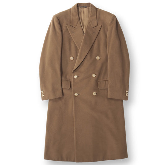 美品 エルメネジルドゼニア Ermenegildo Zegna ピュアカシミヤ ダブルブレスト コート 46 L相当 キャメル メンズ 正規品 5-ZK016