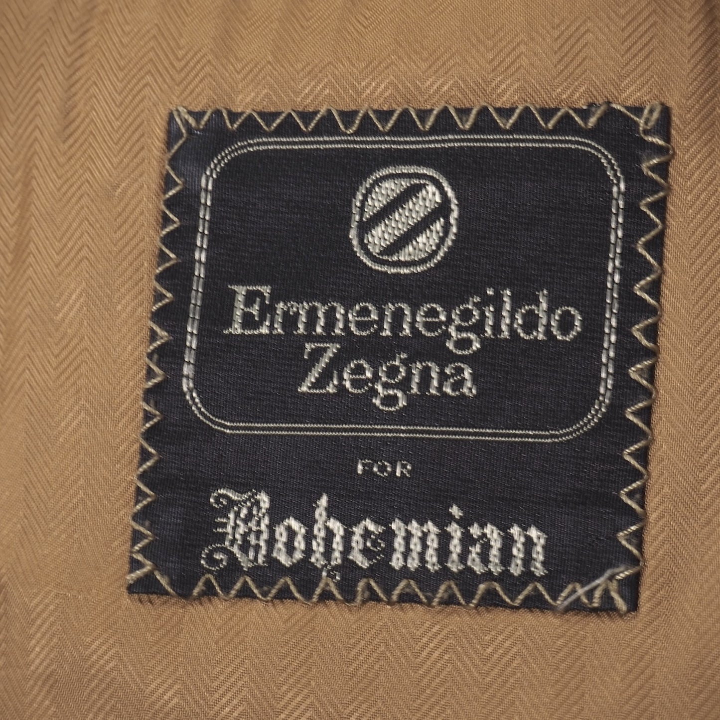 美品 エルメネジルドゼニア Ermenegildo Zegna ピュアカシミヤ ダブルブレスト コート 46 L相当 キャメル メンズ 正規品 5-ZK016