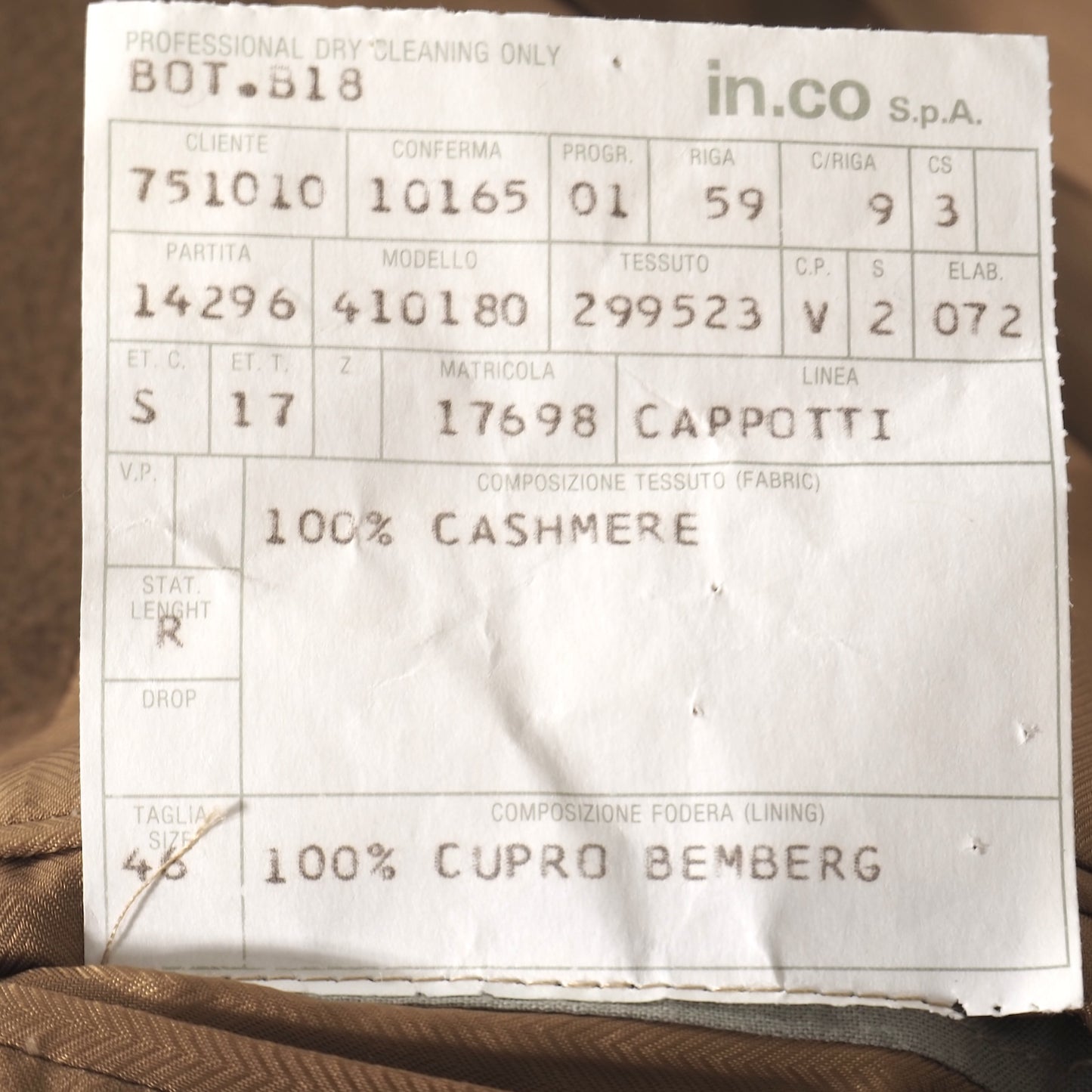 美品 エルメネジルドゼニア Ermenegildo Zegna ピュアカシミヤ ダブルブレスト コート 46 L相当 キャメル メンズ 正規品 5-ZK016