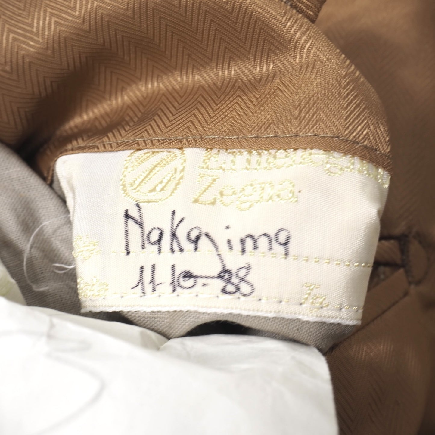 美品 エルメネジルドゼニア Ermenegildo Zegna ピュアカシミヤ ダブルブレスト コート 46 ブラウン メンズ 正規品 5-ZK017