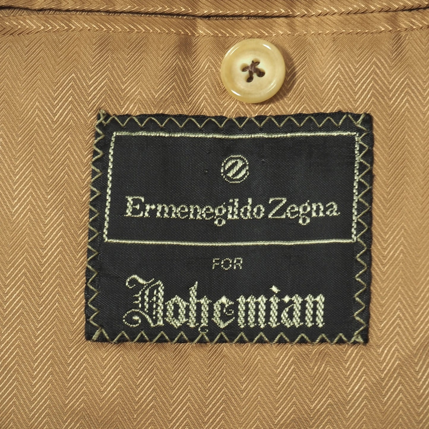 美品 エルメネジルドゼニア Ermenegildo Zegna ピュアカシミヤ ダブルブレスト コート 46 ブラウン メンズ 正規品 5-ZK017