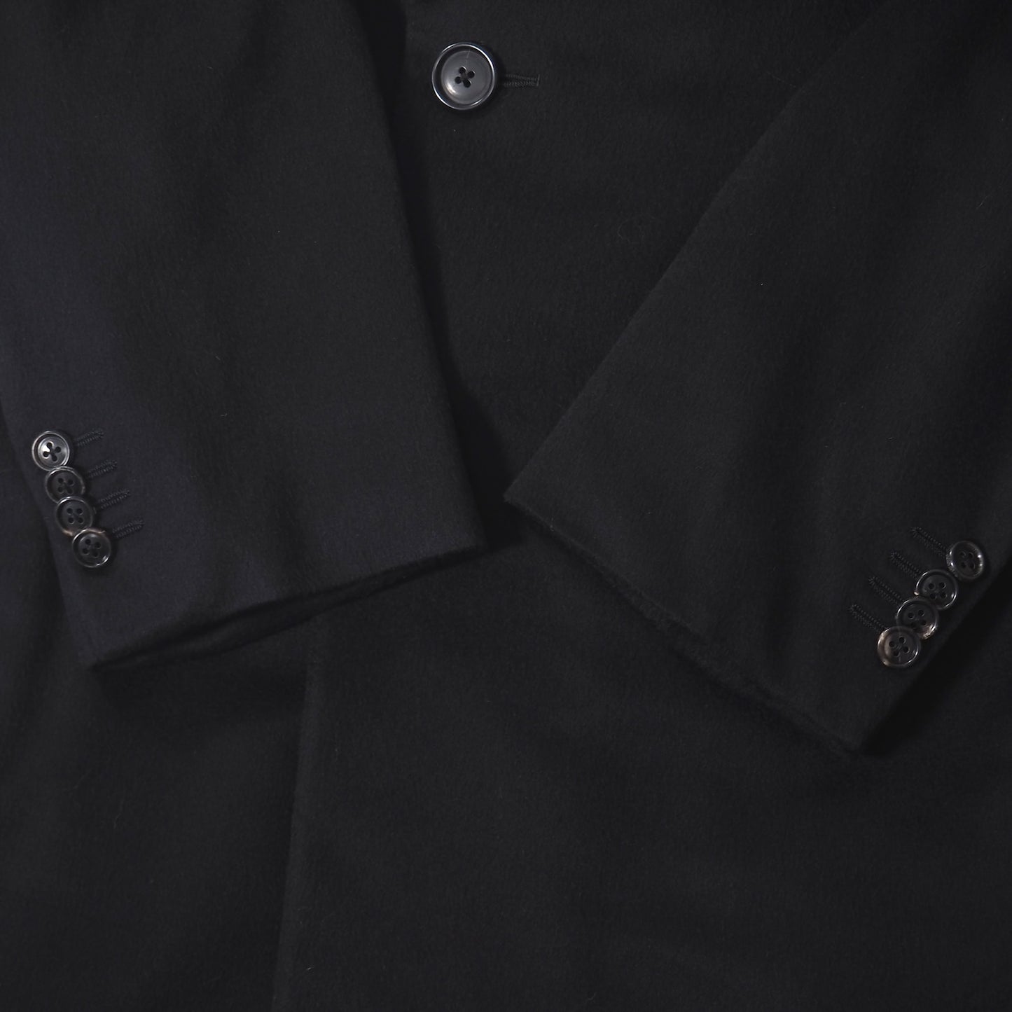 美品 エルメネジルドゼニア Ermenegildo Zegna SU MISURA ピュアカシミヤ ダブルブレスト コート 44 M相当 ブラック メンズ 正規品 5-ZK018