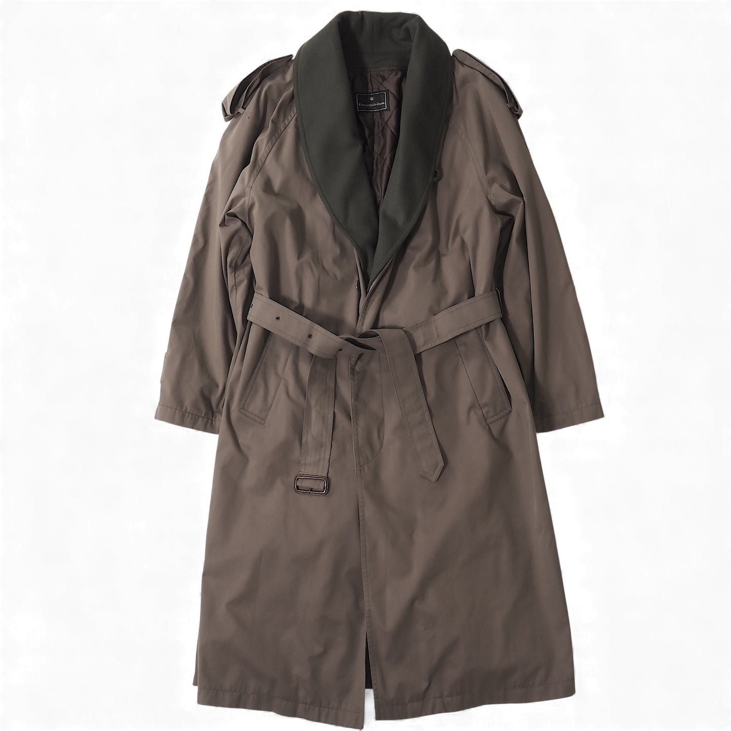 エルメネジルドゼニア Ermenegildo Zegna イタリア製 ショールカラー ライナー付き トレンチコート 46 グレージュ メンズ 正規品 5-ZK019
