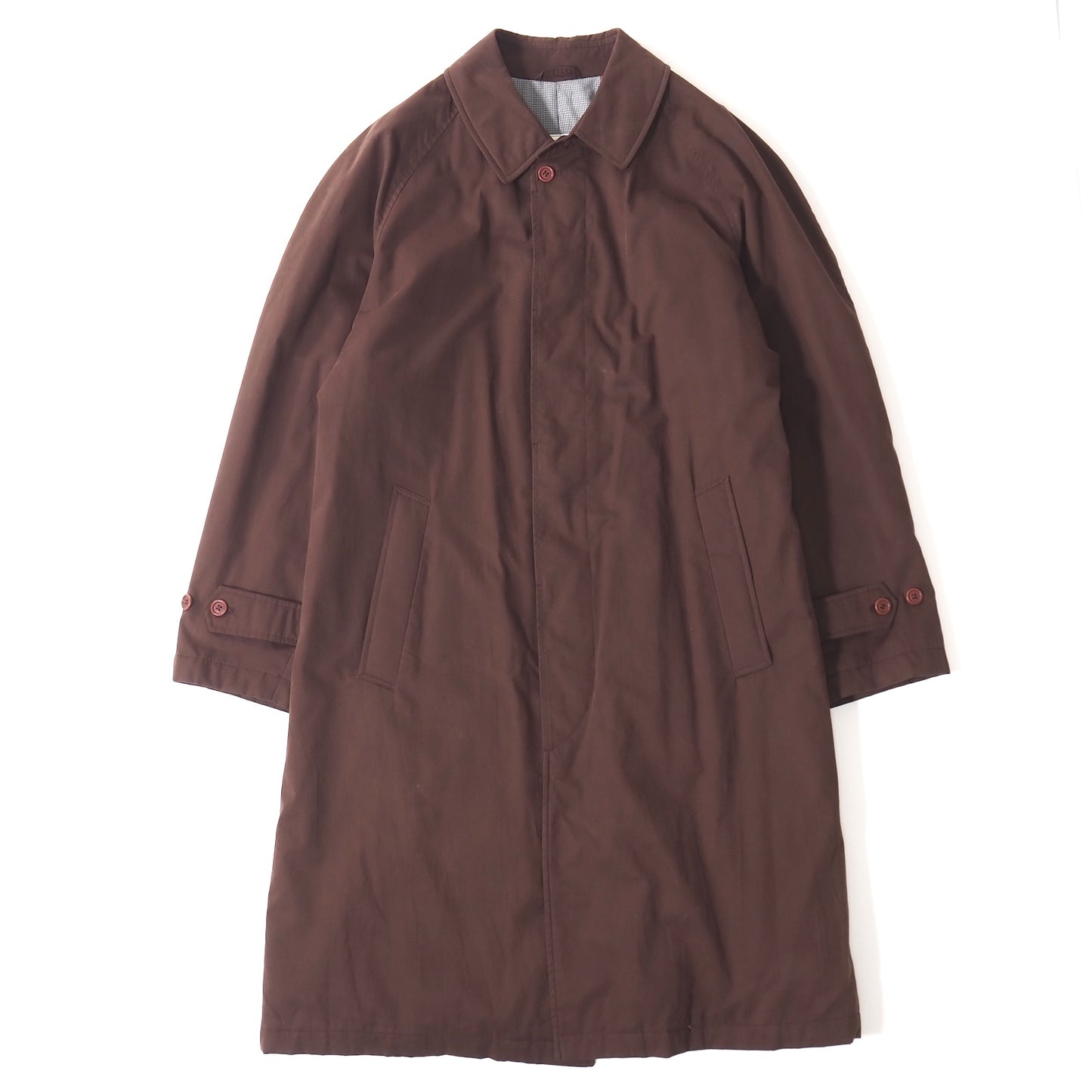 良品 エルメネジルドゼニア Ermenegildo Zegna コットン パデッド ステンカラーコート 中綿 46 レッドブラウン メンズ 正規品 5-ZK022