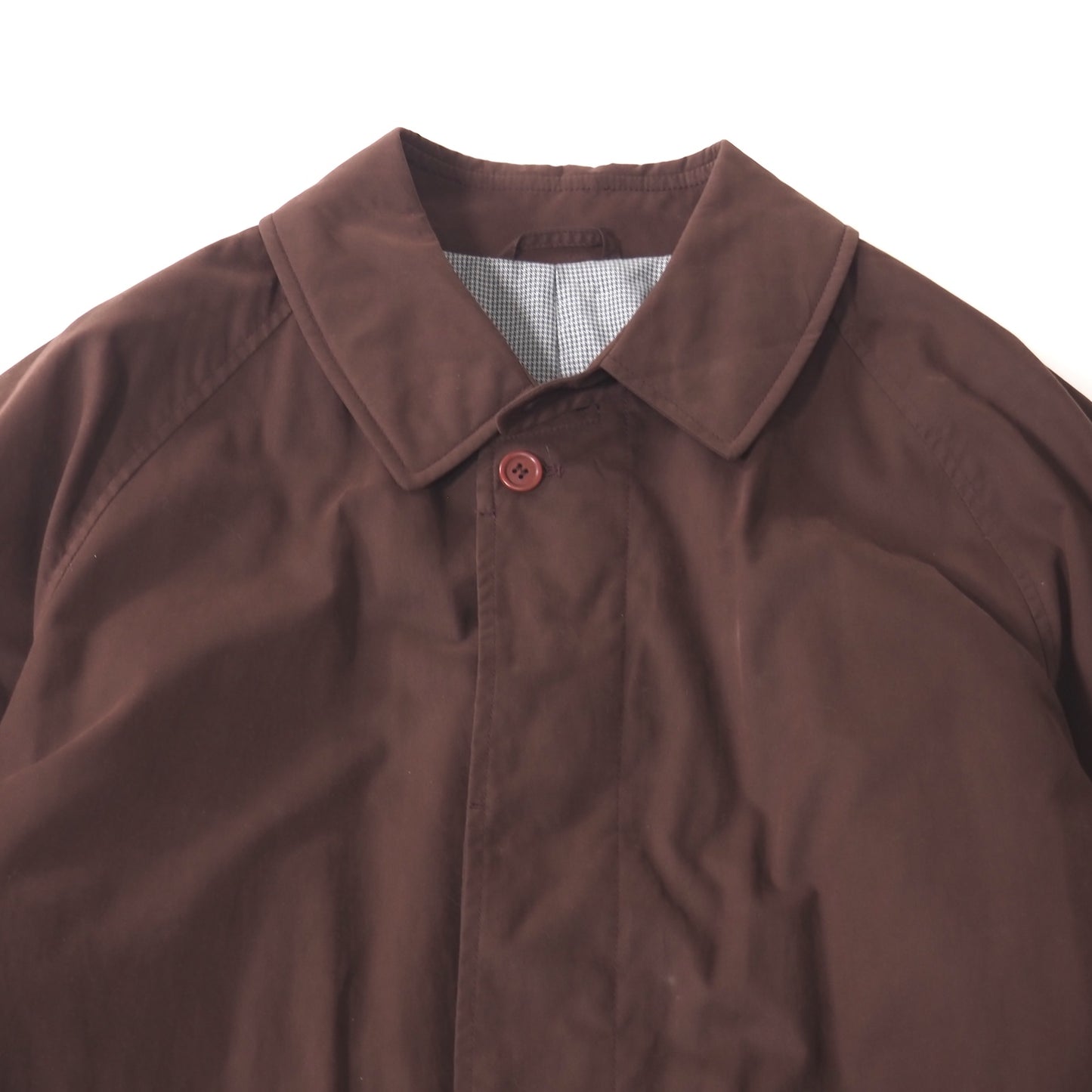 良品 エルメネジルドゼニア Ermenegildo Zegna コットン パデッド ステンカラーコート 中綿 46 レッドブラウン メンズ 正規品 5-ZK022
