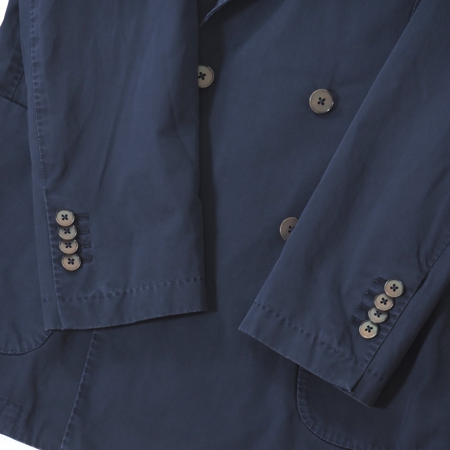 エルビーエム L.B.M.1911 イタリア製 ダブルブレスト コットン スーツ ジャケット パンツ 48 ネイビー メンズ 正規品 5-ZK030