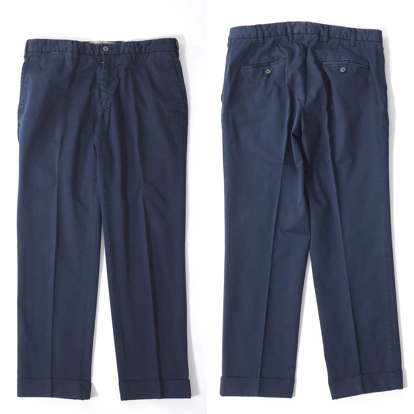 エルビーエム L.B.M.1911 イタリア製 ダブルブレスト コットン スーツ ジャケット パンツ 48 ネイビー メンズ 正規品 5-ZK030