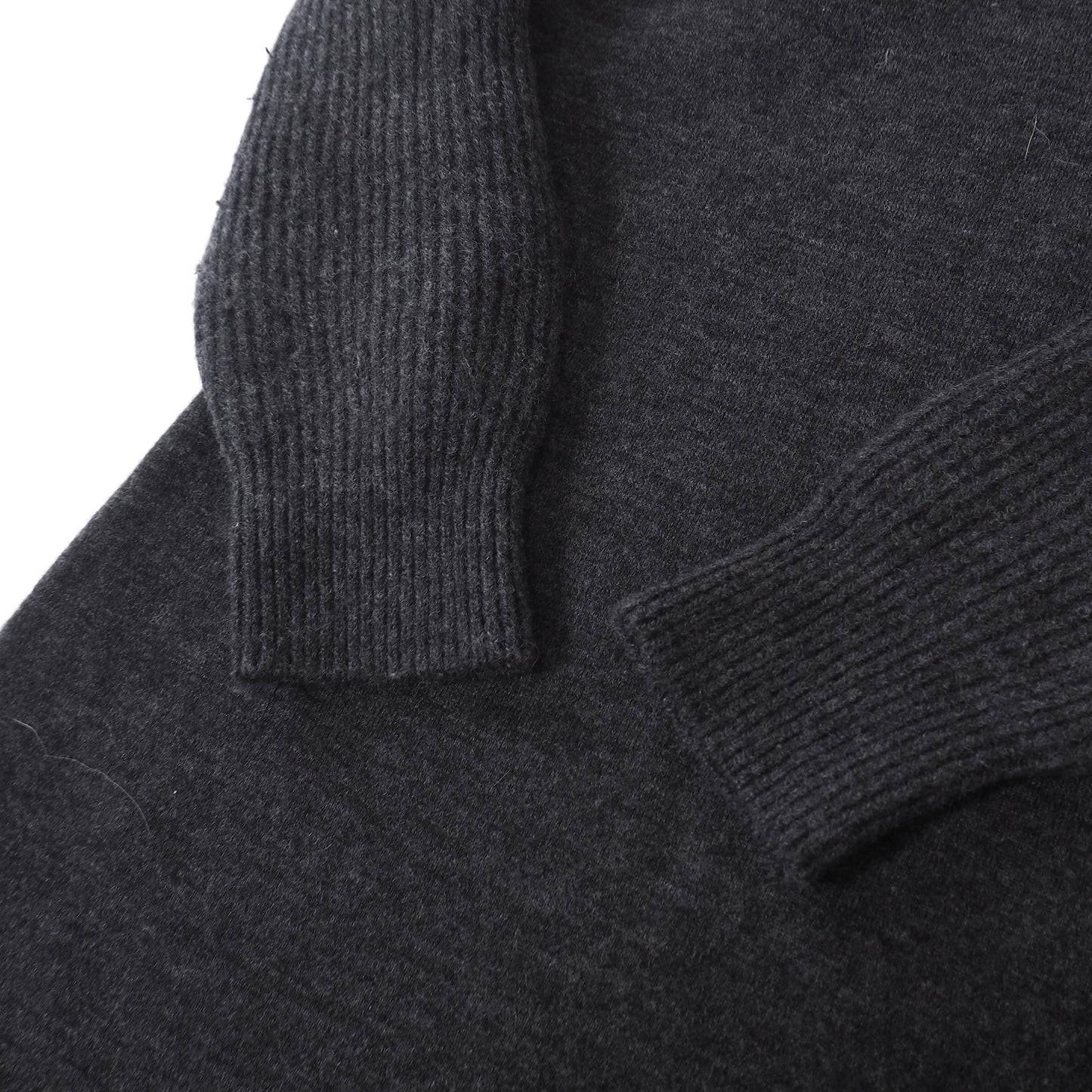 良品 ボーダーズアットバルコニー BORDERS at BALCONY 22年製 ウール ロングスリーブ ニット ワンピース 38 ダークグレー レディース 正規品 5-ZK034