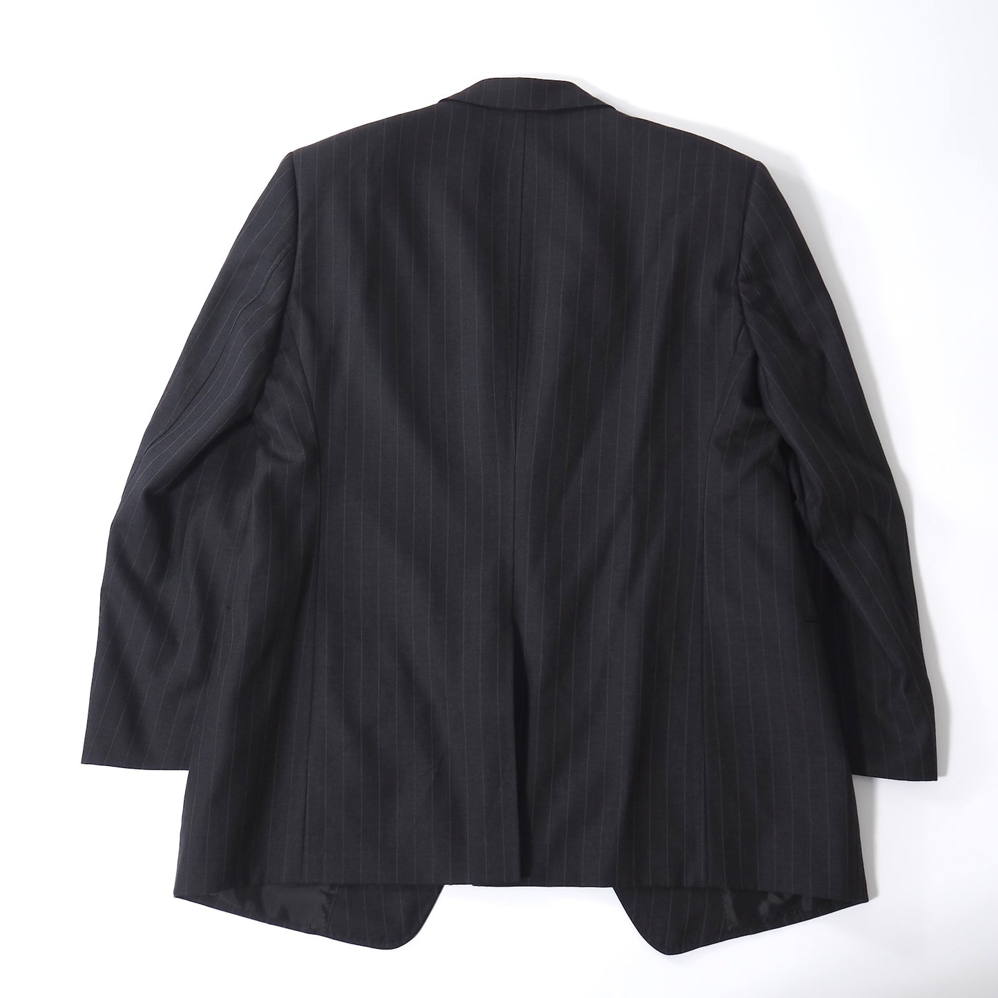 良品 ジョルジオアルマーニ GIORGIO ARMANI ヴァージンウール ストライプ セットアップ スーツ 56 ダークグレー メンズ 正規品 5-ZK045