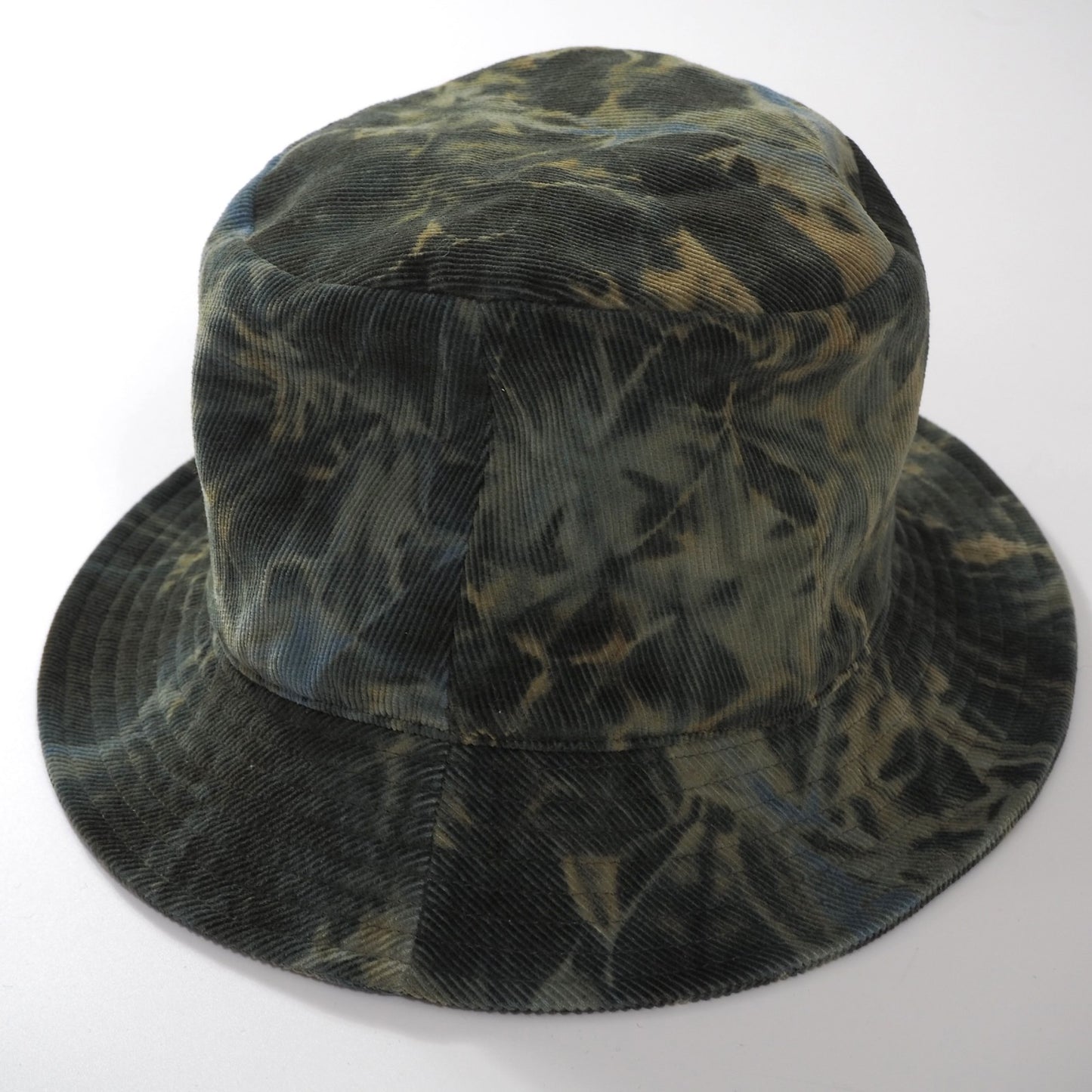 美品 セリーヌ CELINE バケットハット コーデュロイ S グリーン系 カモフラ柄 メンズ 正規品 6-AC001