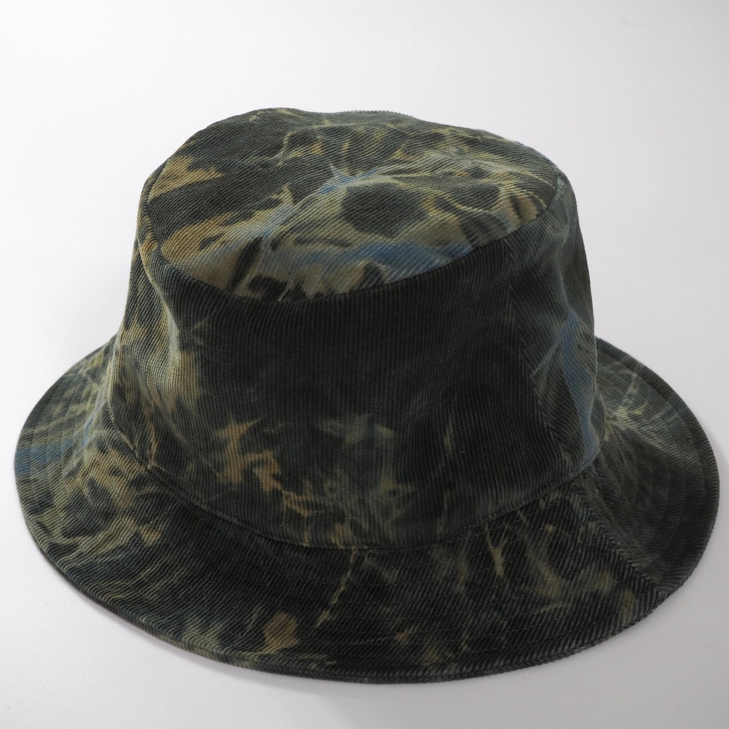 美品 セリーヌ CELINE バケットハット コーデュロイ S グリーン系 カモフラ柄 メンズ 正規品 6-AC001