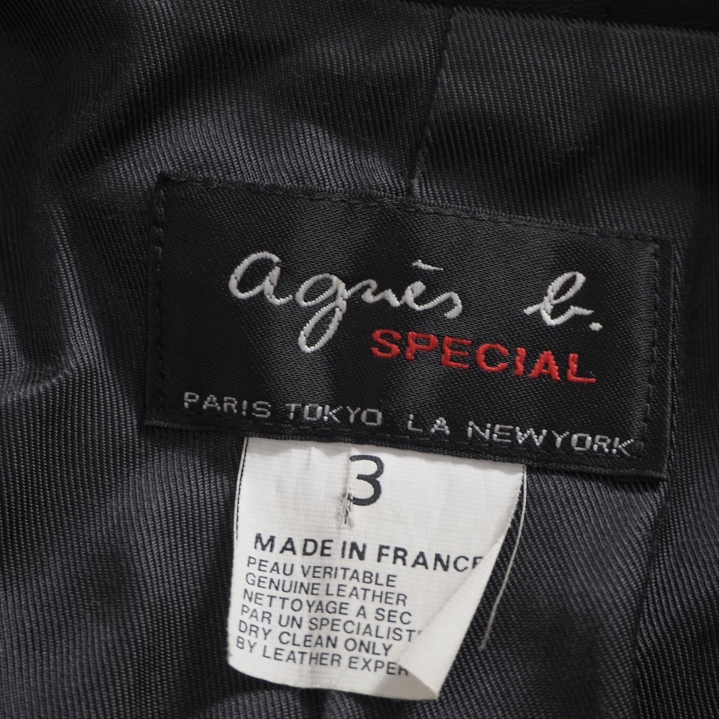 アニエスベー agnes b. SPECIAL ヴィンテージ フランス製 レザー コート 3 ブラック レディース 正規品 6-AC002