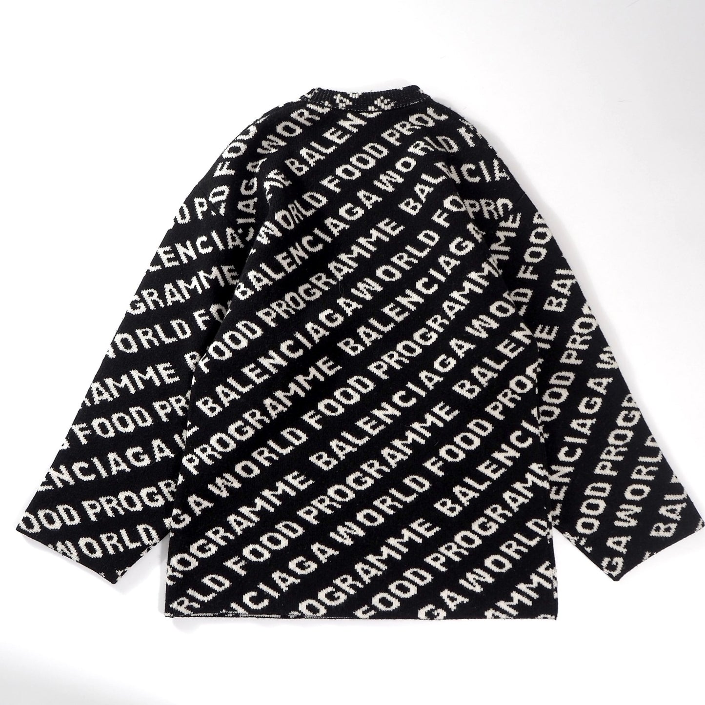 バレンシアガ BALENCIAGA World Food Programme プルオーバー セーター XS ブラック ホワイト メンズ 正規品 6-AC003