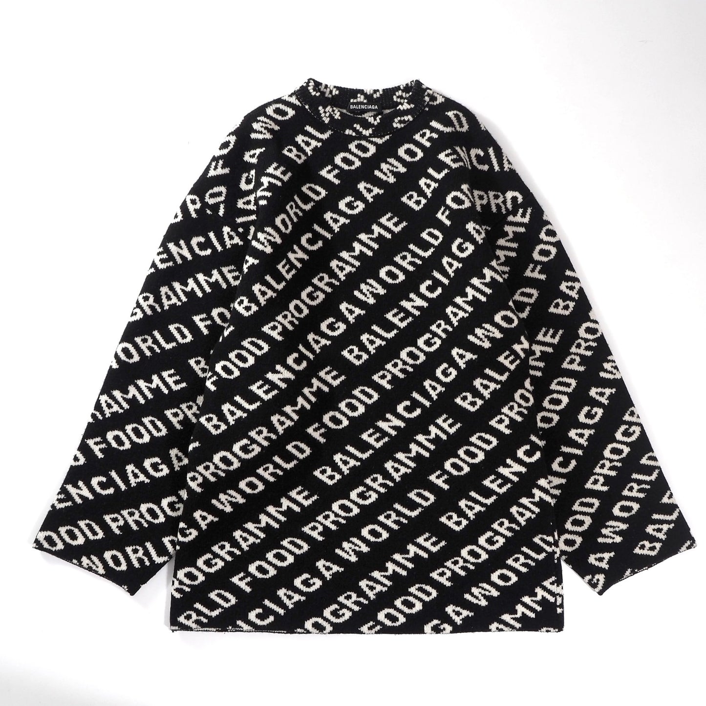 バレンシアガ BALENCIAGA World Food Programme プルオーバー セーター XS ブラック ホワイト メンズ 正規品 6-AC003