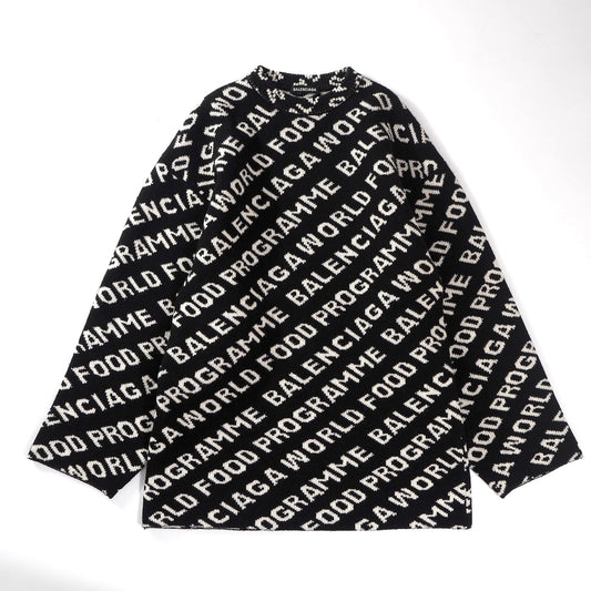 バレンシアガ BALENCIAGA World Food Programme プルオーバー セーター XS ブラック ホワイト メンズ 正規品 6-AC003