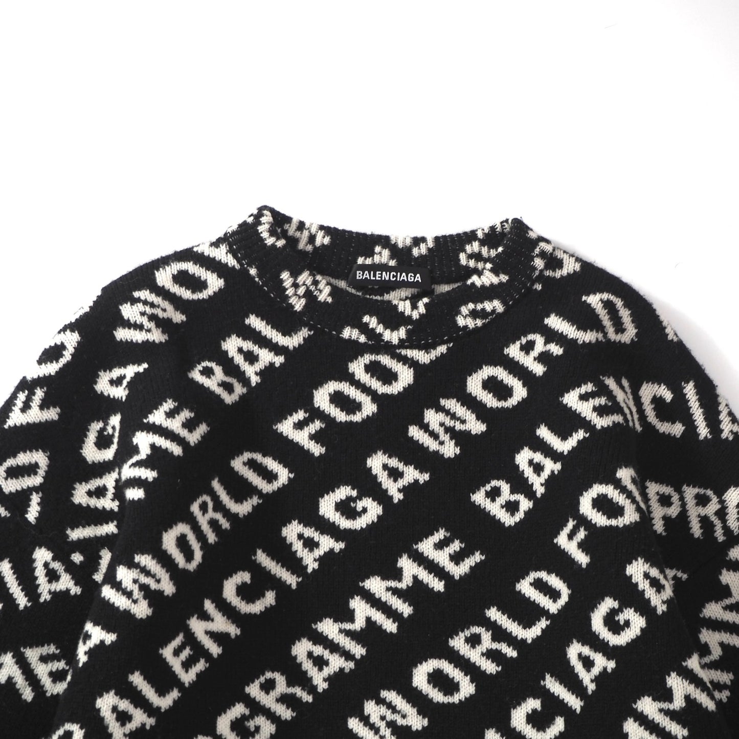 バレンシアガ BALENCIAGA World Food Programme プルオーバー セーター XS ブラック ホワイト メンズ 正規品 6-AC003