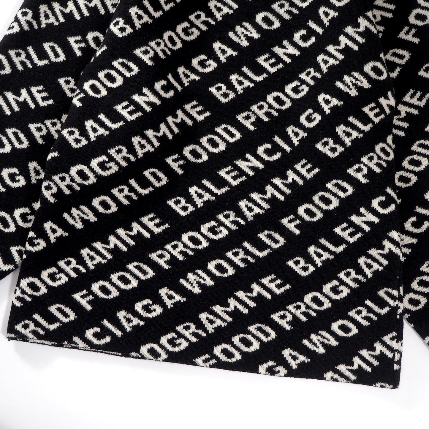 バレンシアガ BALENCIAGA World Food Programme プルオーバー セーター XS ブラック ホワイト メンズ 正規品 6-AC003