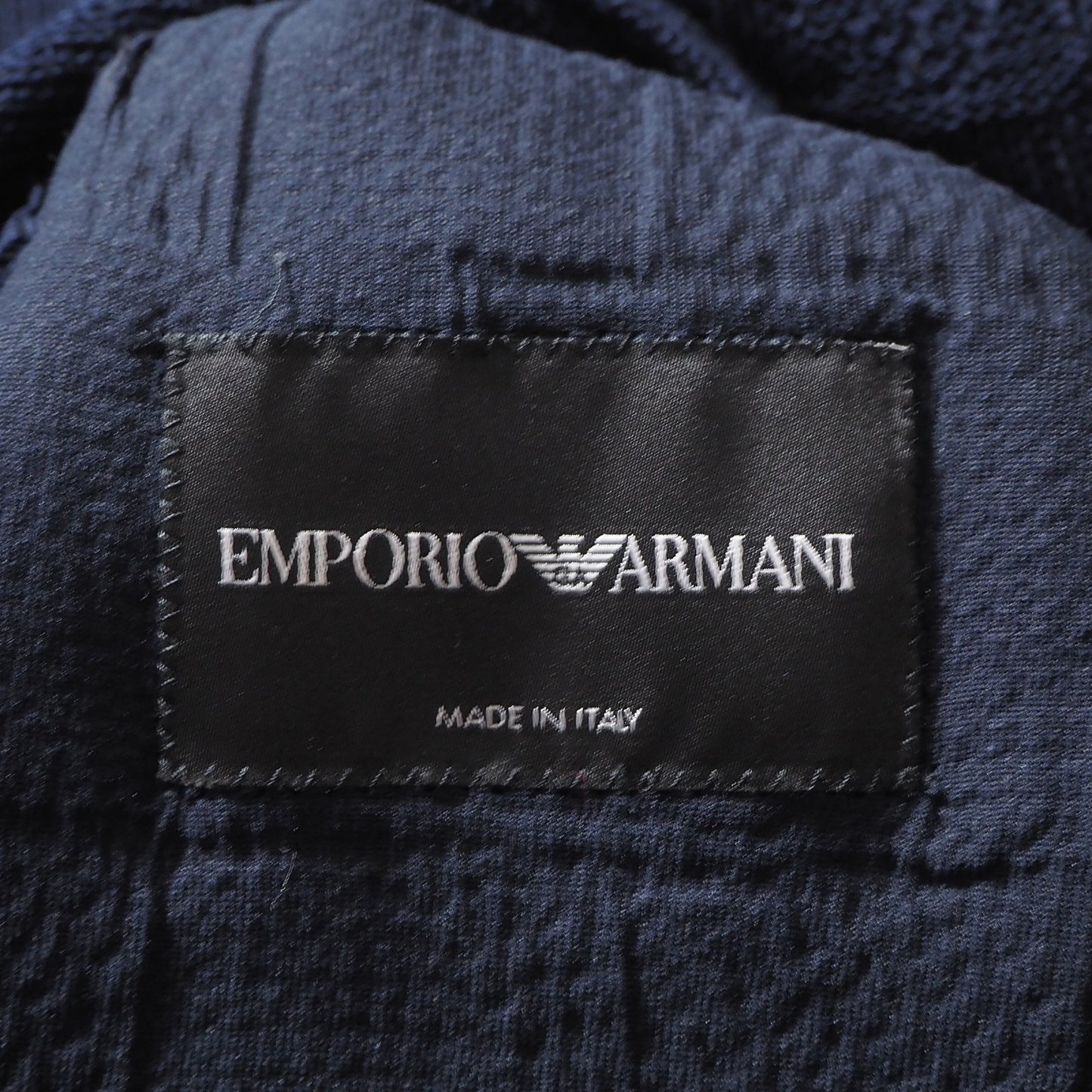 美品 エンポリオアルマーニ EMPORIO ARMANI 20年製 サマー テーラード ジャケット 48 ネイビー メンズ 正規品 6-AC006