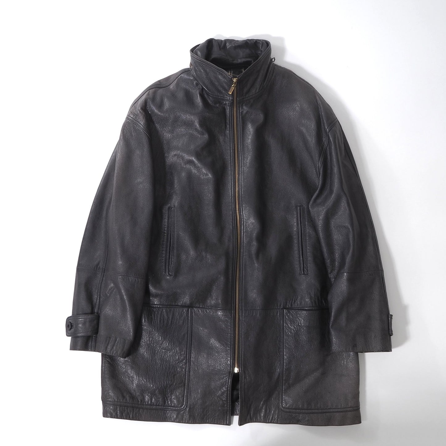 オールド グッチ GUCCI ヴィンテージ レザー ジャケット 50 ダークブラウン メンズ 正規品 6-AC010